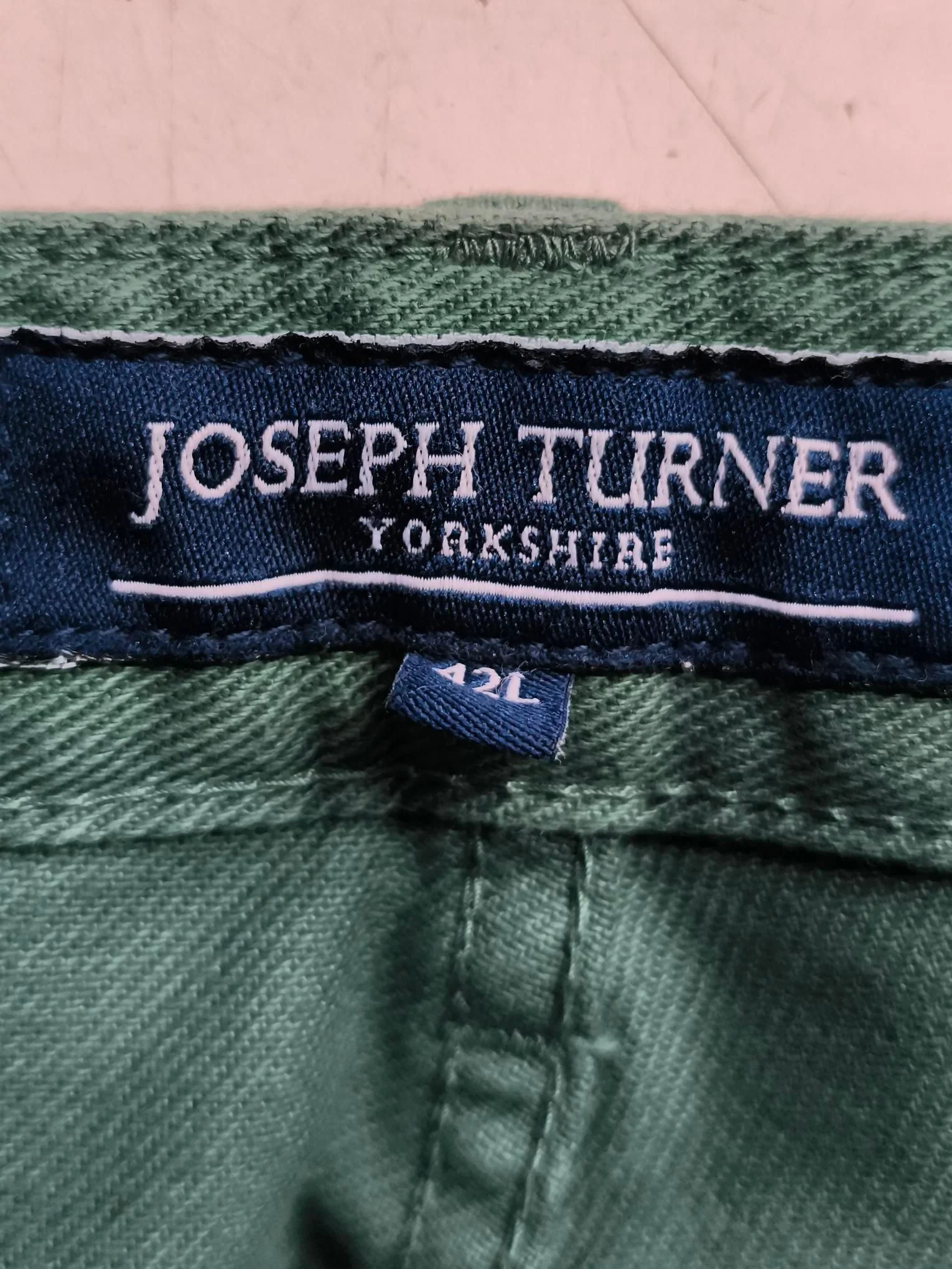 Joseph Turner Men's Trousers XXL Green 100% Cotton Straight Chino - Image 6