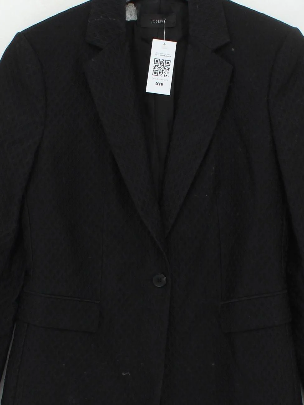 Joseph Women's Blazer UK 10 Black Cotton with Polyester, Elastane Overcoat - Image 3