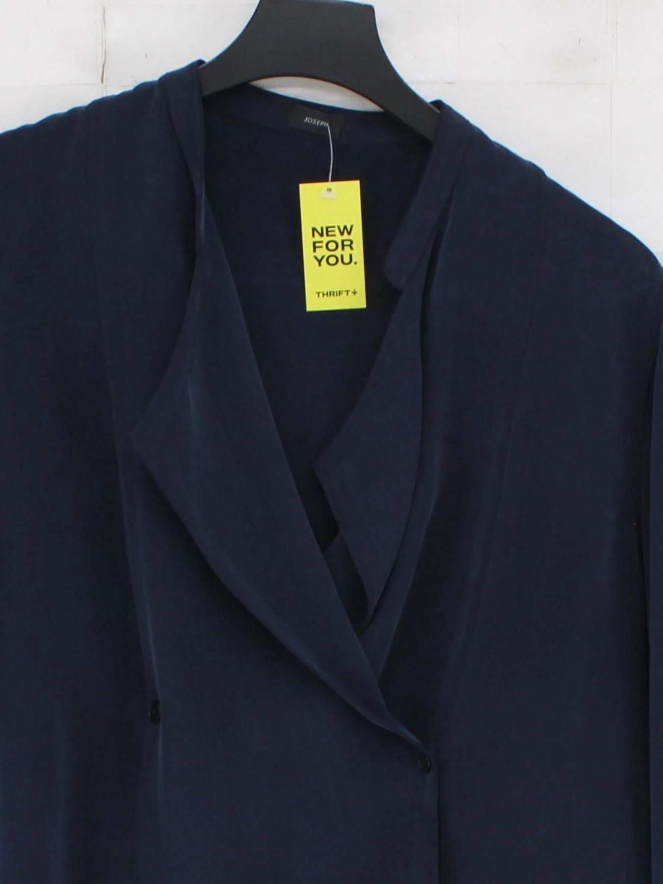 Joseph Women's Blouse UK 12 Blue 100% Silk Long Sleeve Collared Basic - Image 3