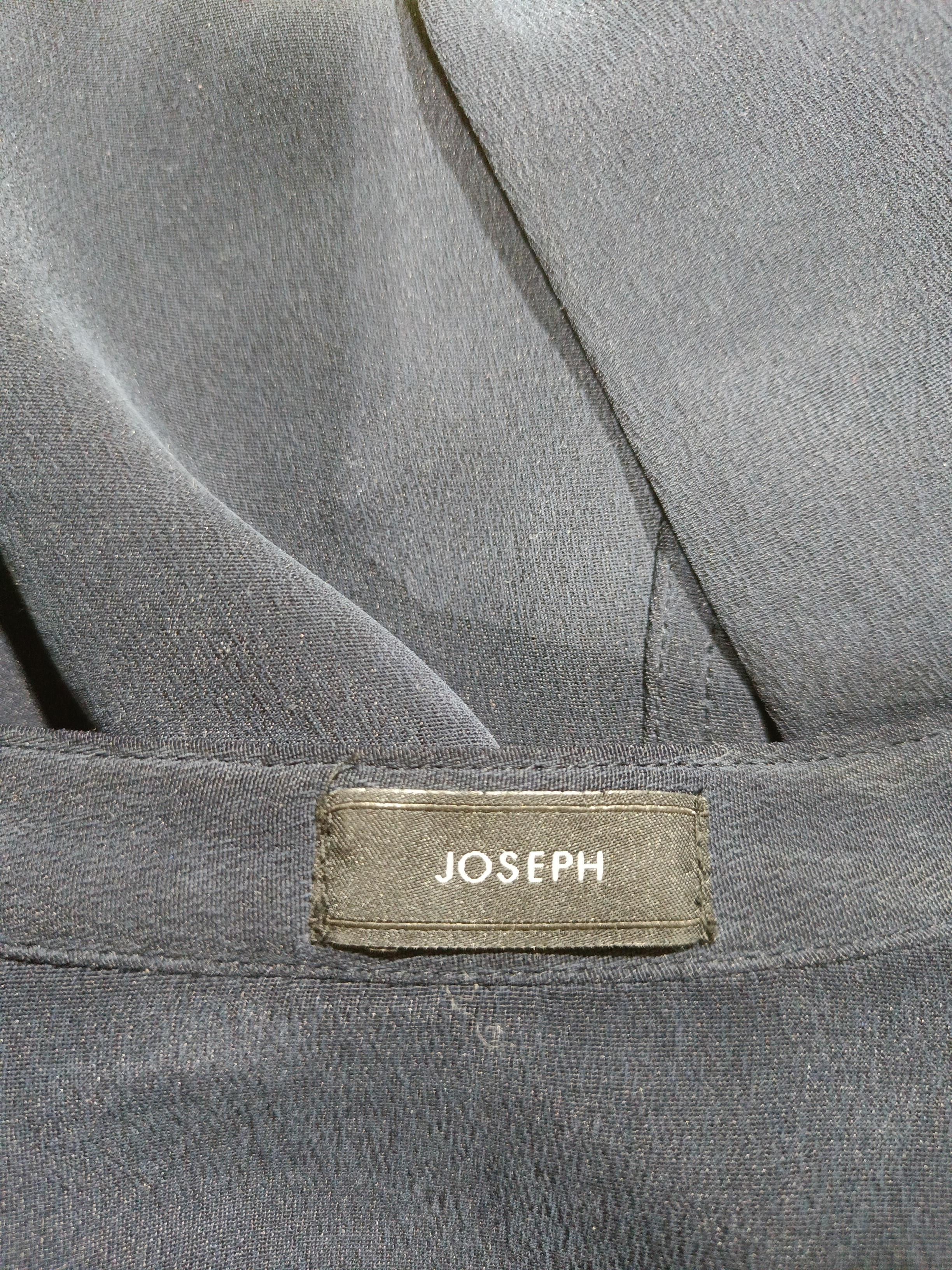 Joseph Women's Blouse UK 12 Blue 100% Silk Long Sleeve Collared Basic - Image 7