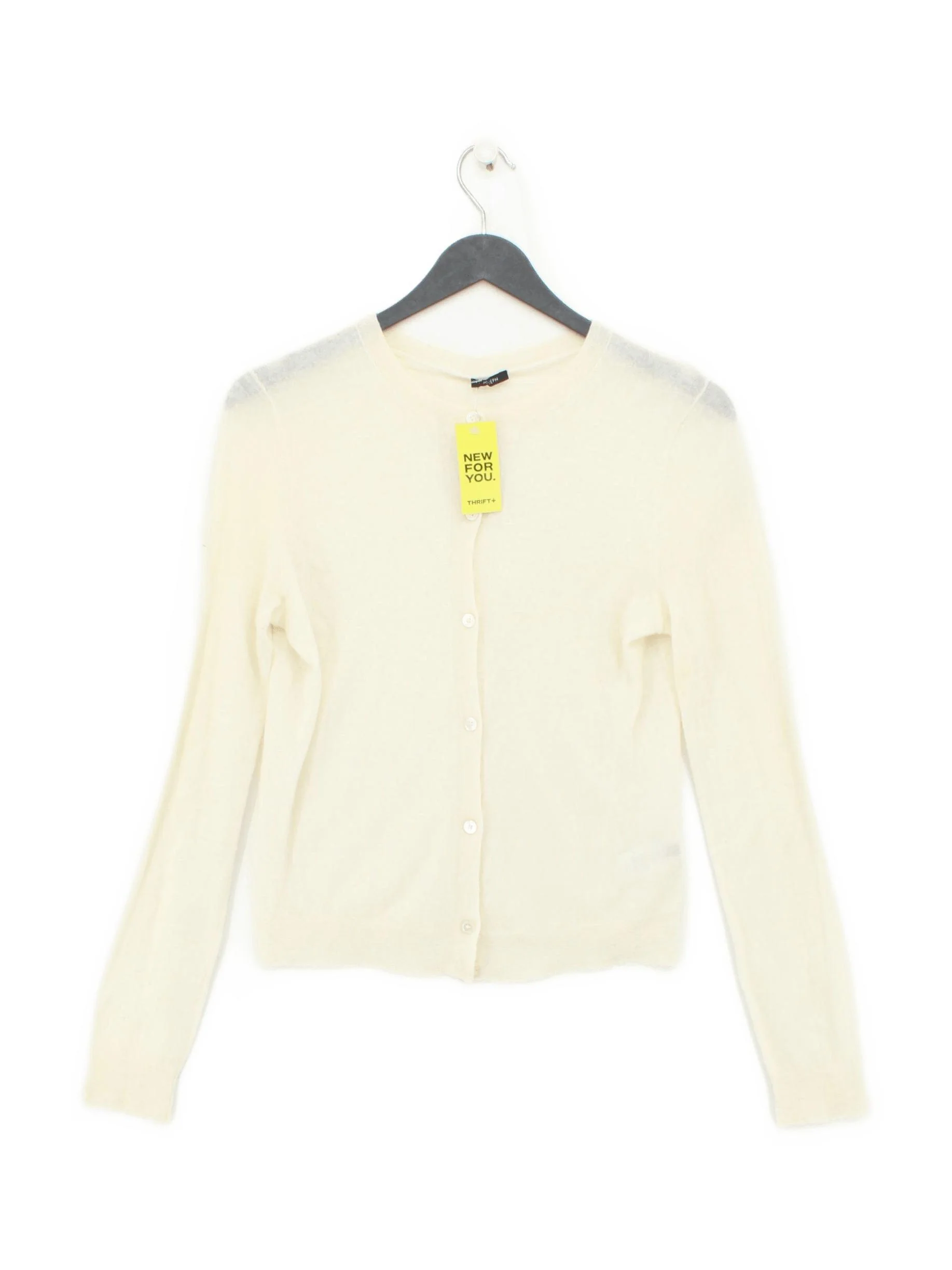 Joseph Women's Cardigan M Cream 100% Cashmere Round Neck Cardigan