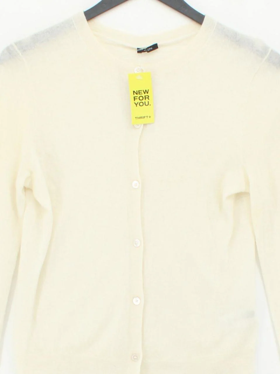Joseph Women's Cardigan M Cream 100% Cashmere Round Neck Cardigan - Image 3