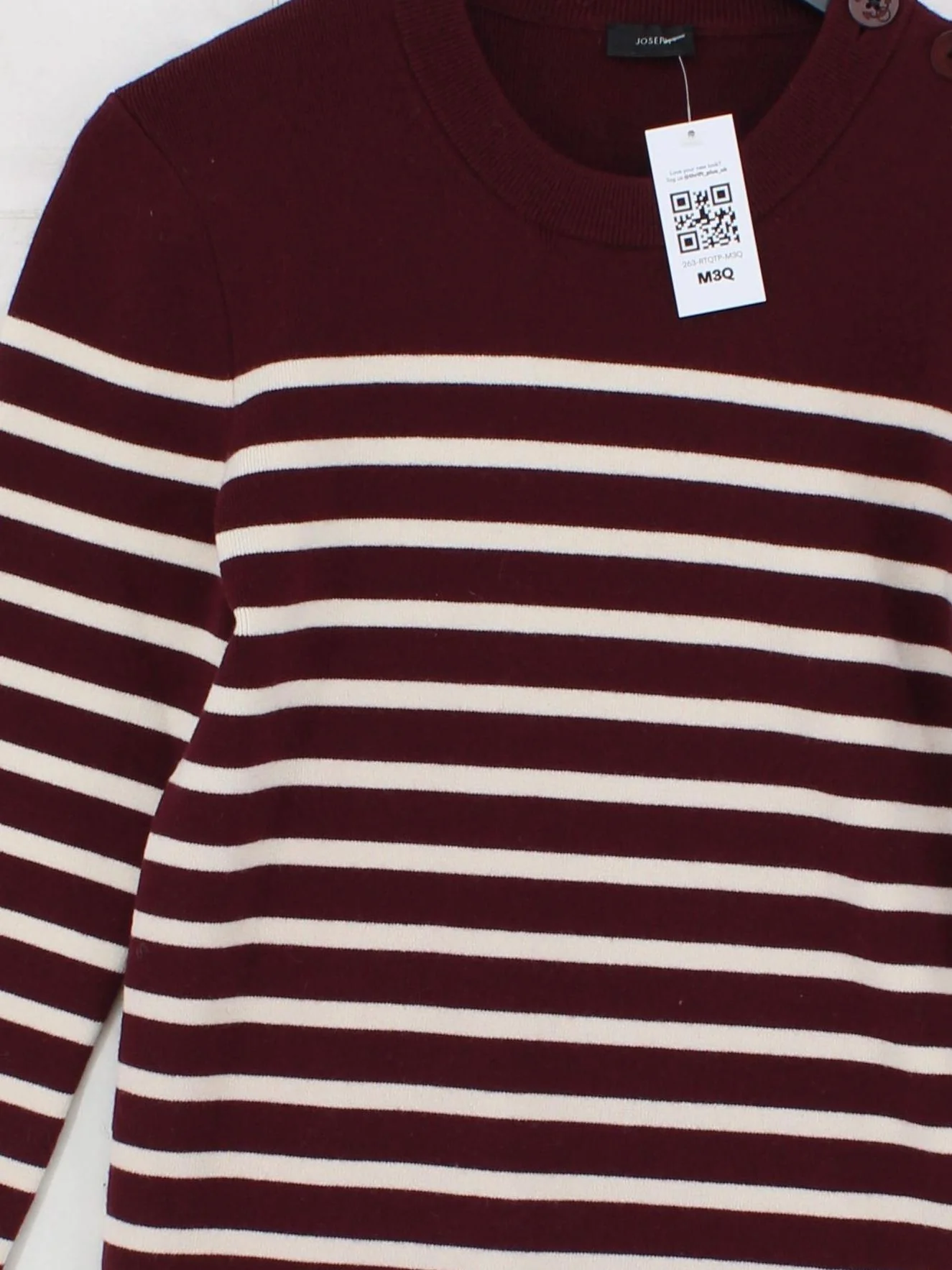 Joseph Women's Jumper L Red Striped Wool with Nylon, Elastane Crew Neck Pullover - Image 3
