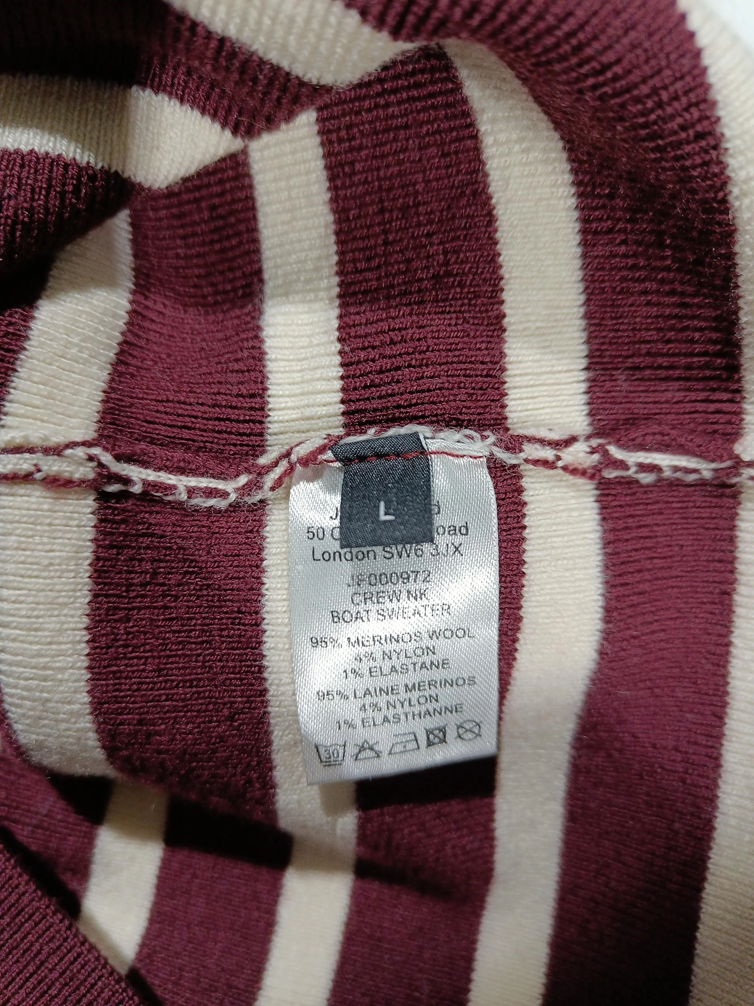 Joseph Women's Jumper L Red Striped Wool with Nylon, Elastane Crew Neck Pullover - Image 6
