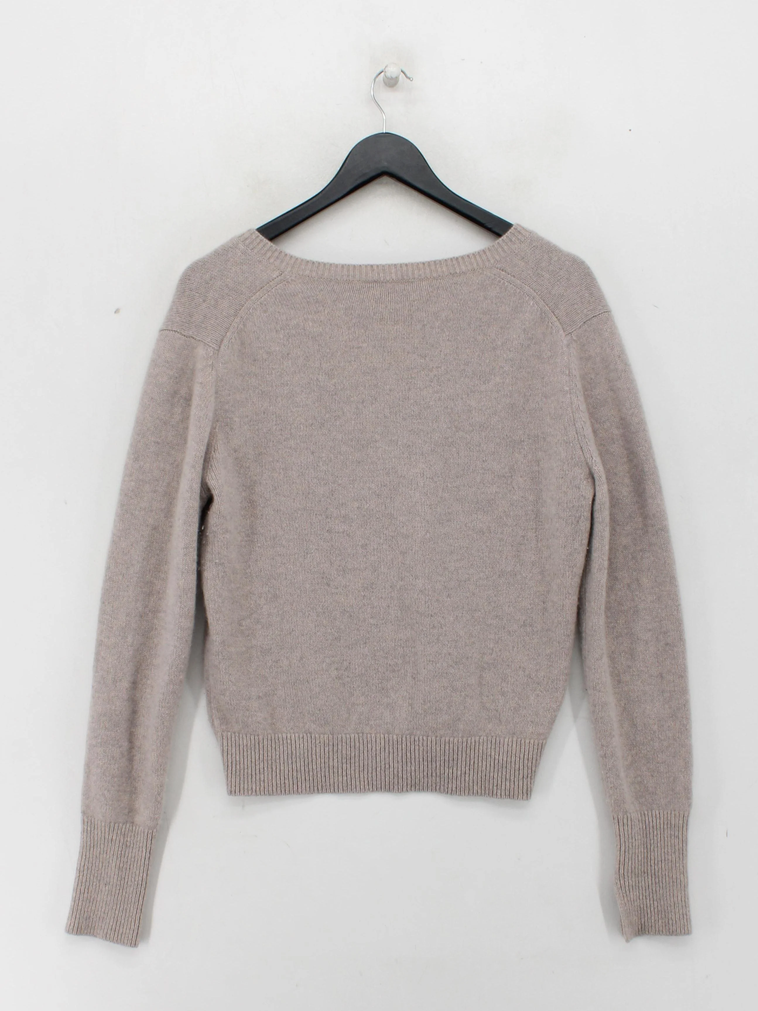 Joseph Women's Jumper L Tan 100% Cashmere V-Neck Pullover - Image 2