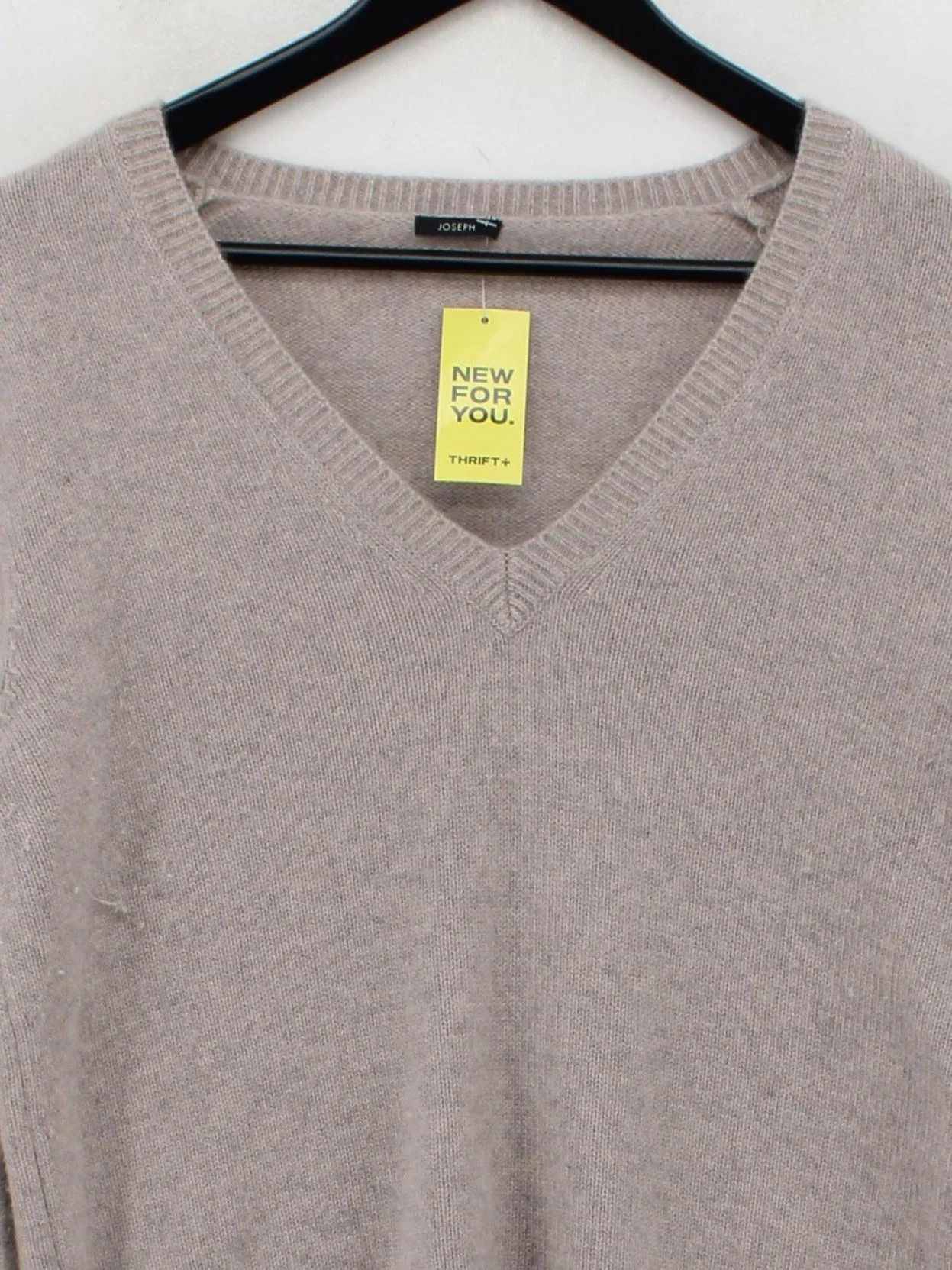 Joseph Women's Jumper L Tan 100% Cashmere V-Neck Pullover - Image 3