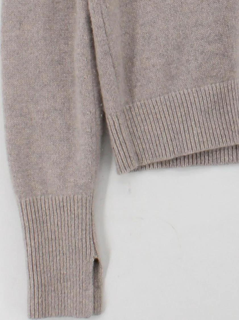 Joseph Women's Jumper L Tan 100% Cashmere V-Neck Pullover - Image 4
