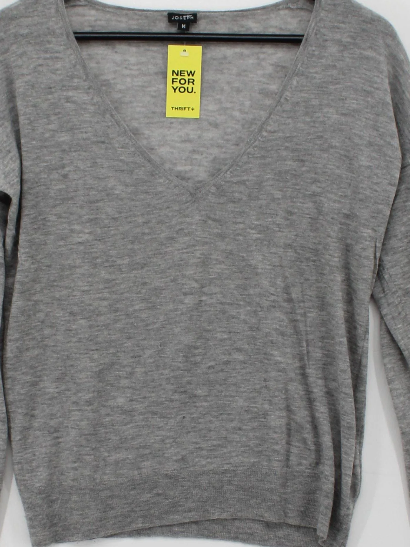 Joseph Women's Jumper M Grey 100% Cashmere V-Neck Pullover - Image 3