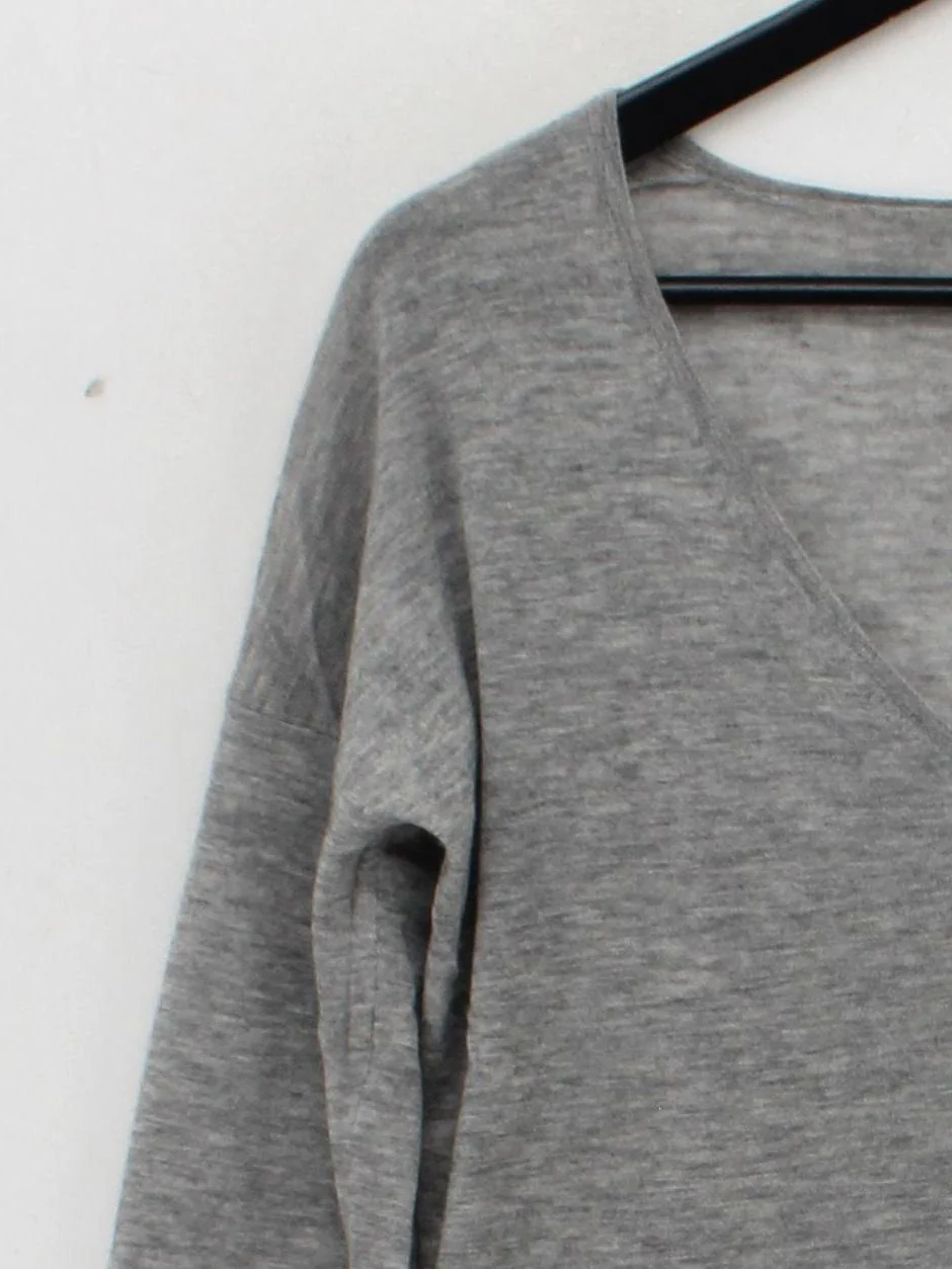 Joseph Women's Jumper M Grey 100% Cashmere V-Neck Pullover - Image 4