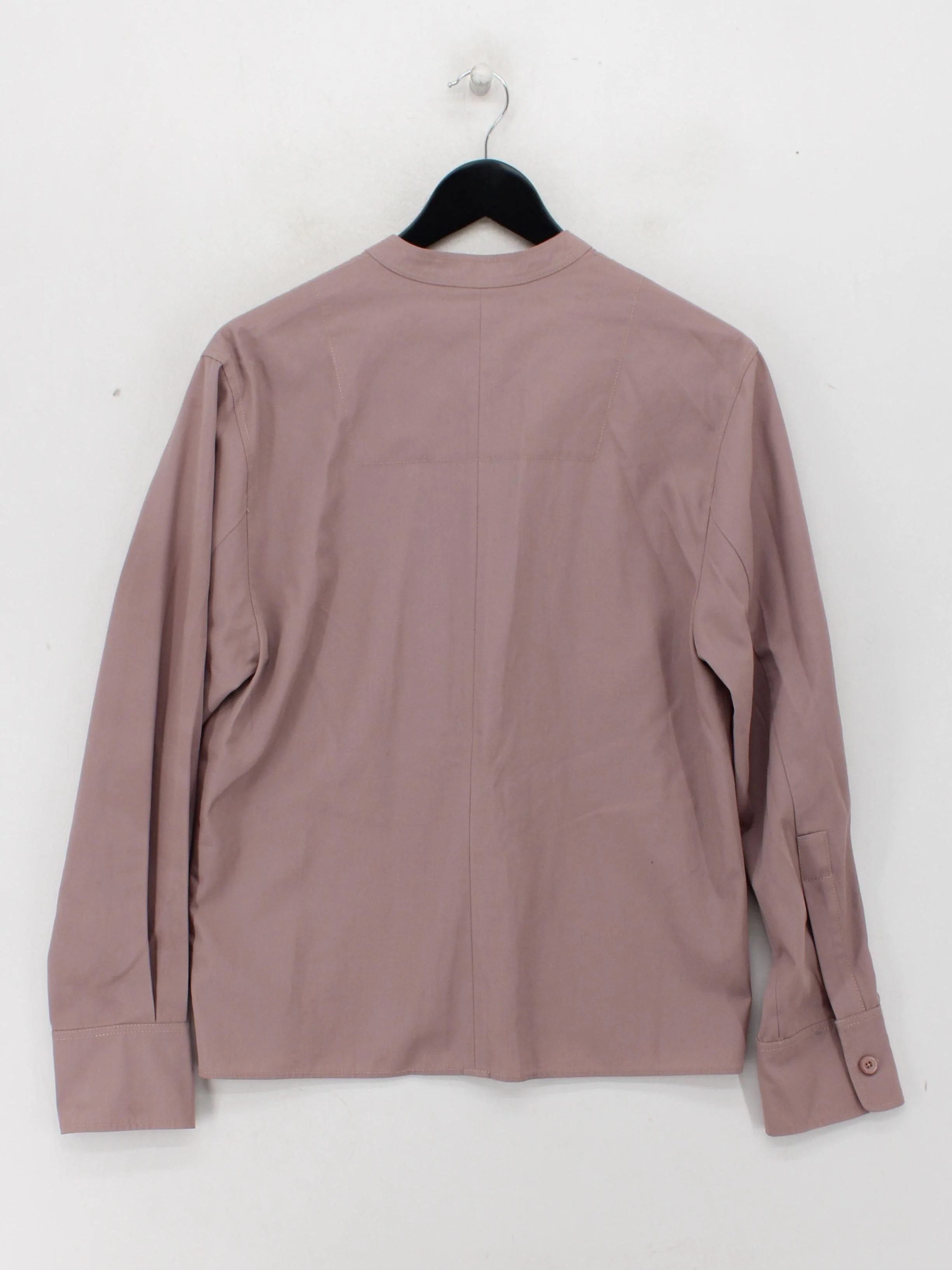 Joseph Women's Top UK 10 Tan 100% Cotton Long Sleeve Collared Basic - Image 2