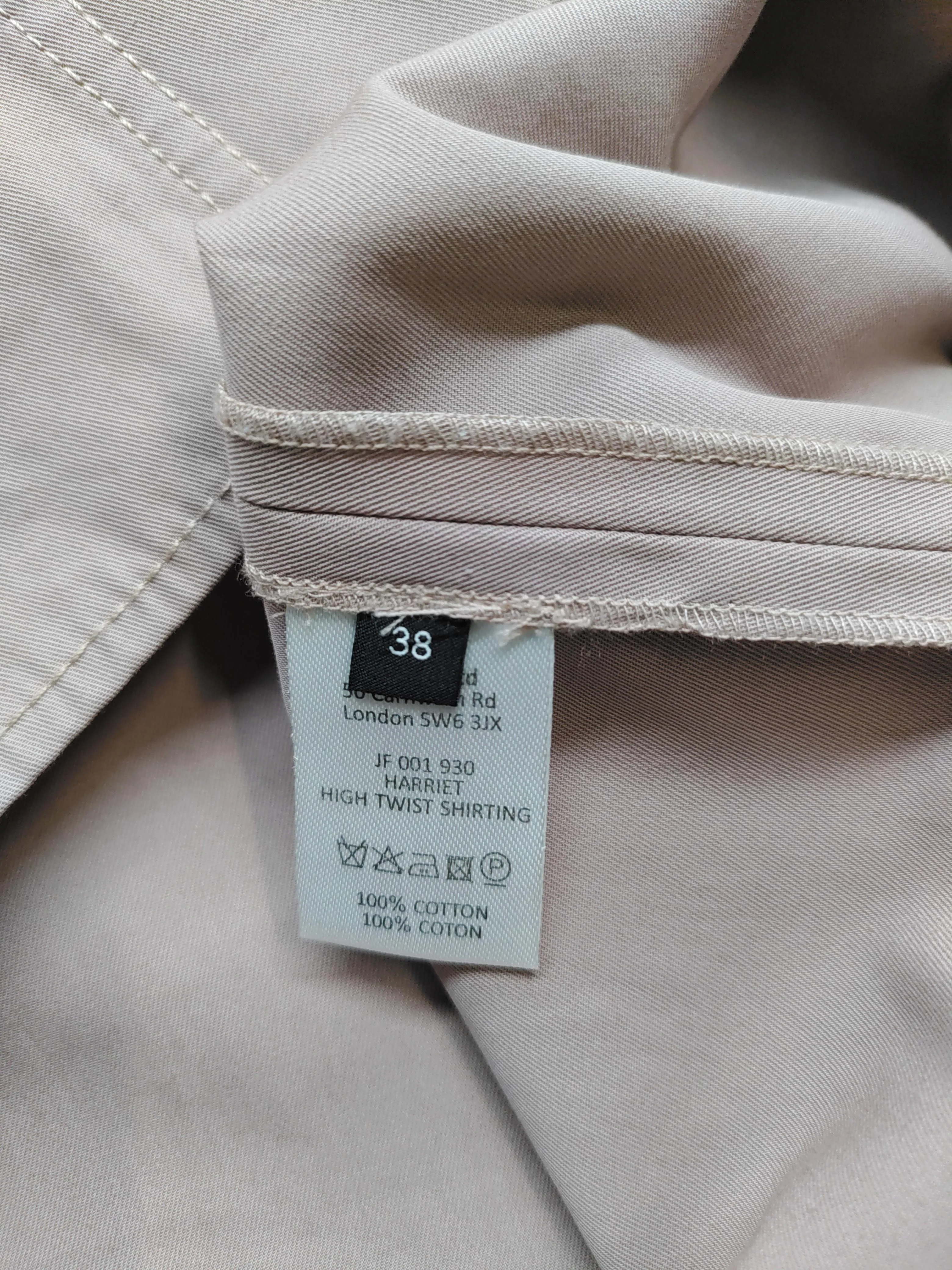 Joseph Women's Top UK 10 Tan 100% Cotton Long Sleeve Collared Basic - Image 7