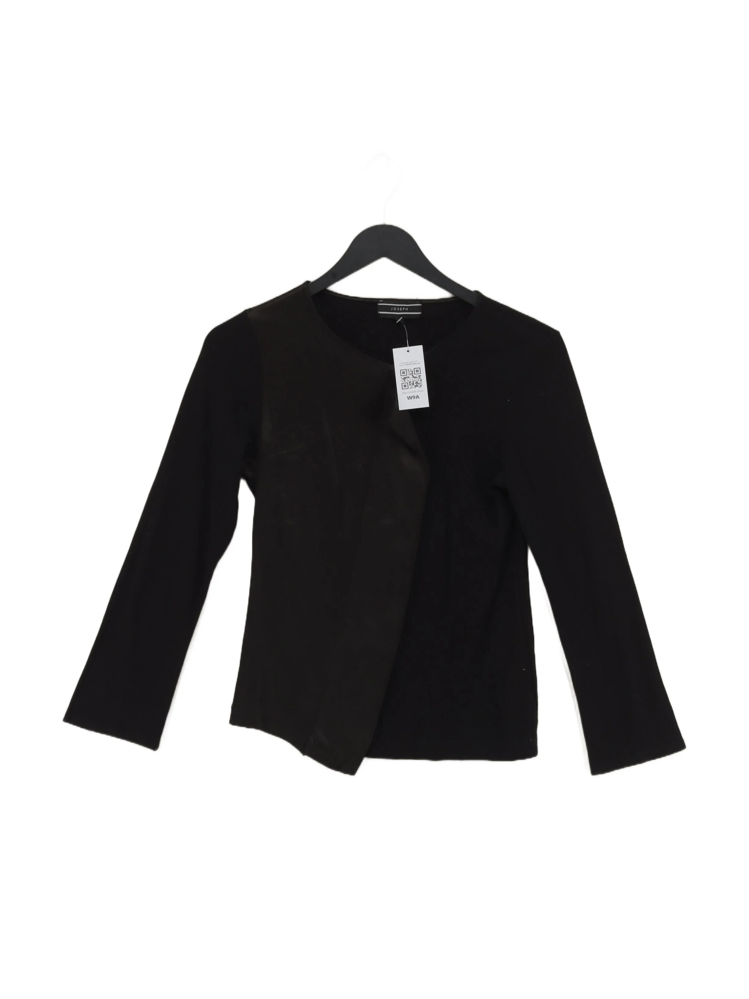 Joseph Women's Top UK 6 Black Nylon with Elastane Long Sleeve Round Neck Basic