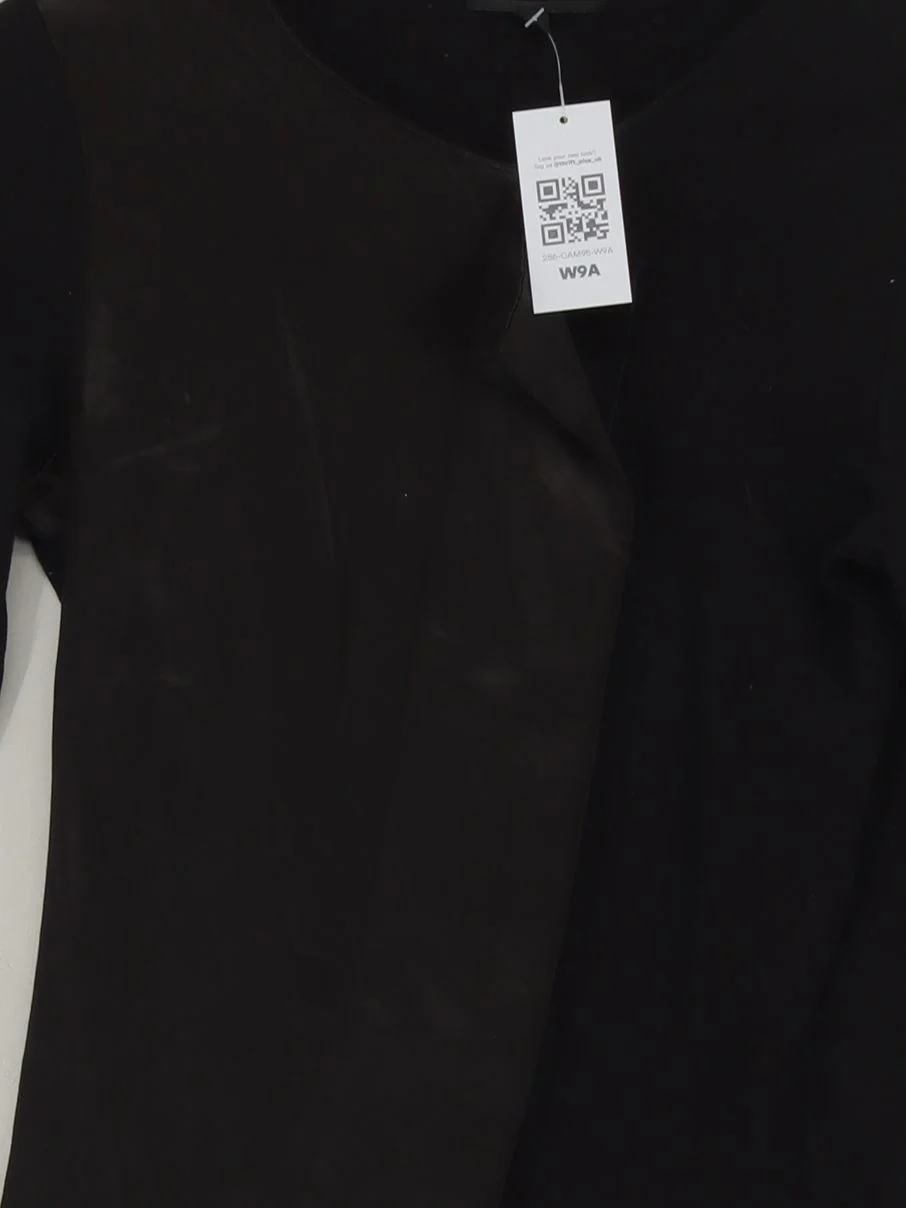 Joseph Women's Top UK 6 Black Nylon with Elastane Long Sleeve Round Neck Basic - Image 3