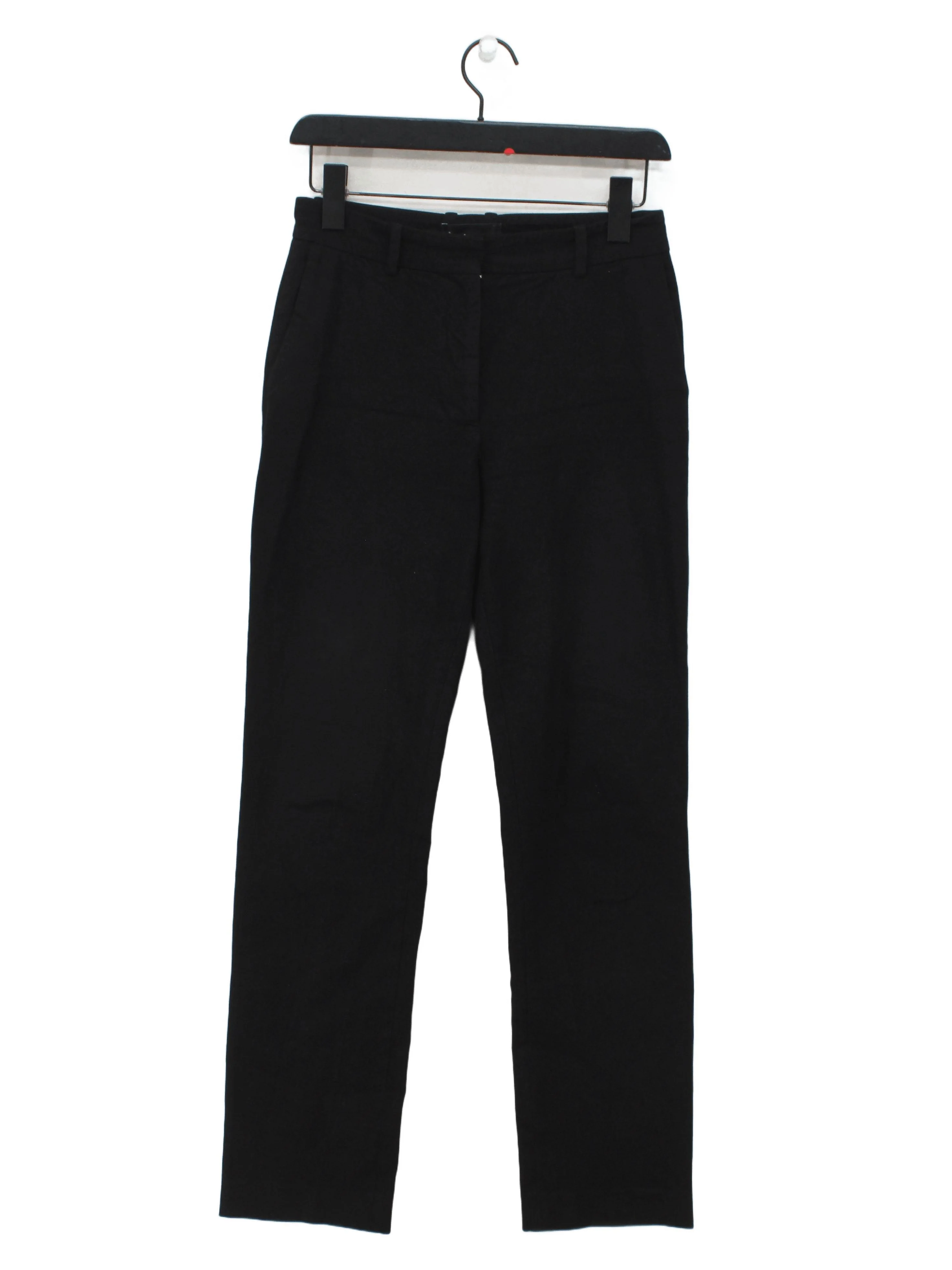 Joseph Women's Trousers UK 10 Black Cotton with Elastane Straight Chino