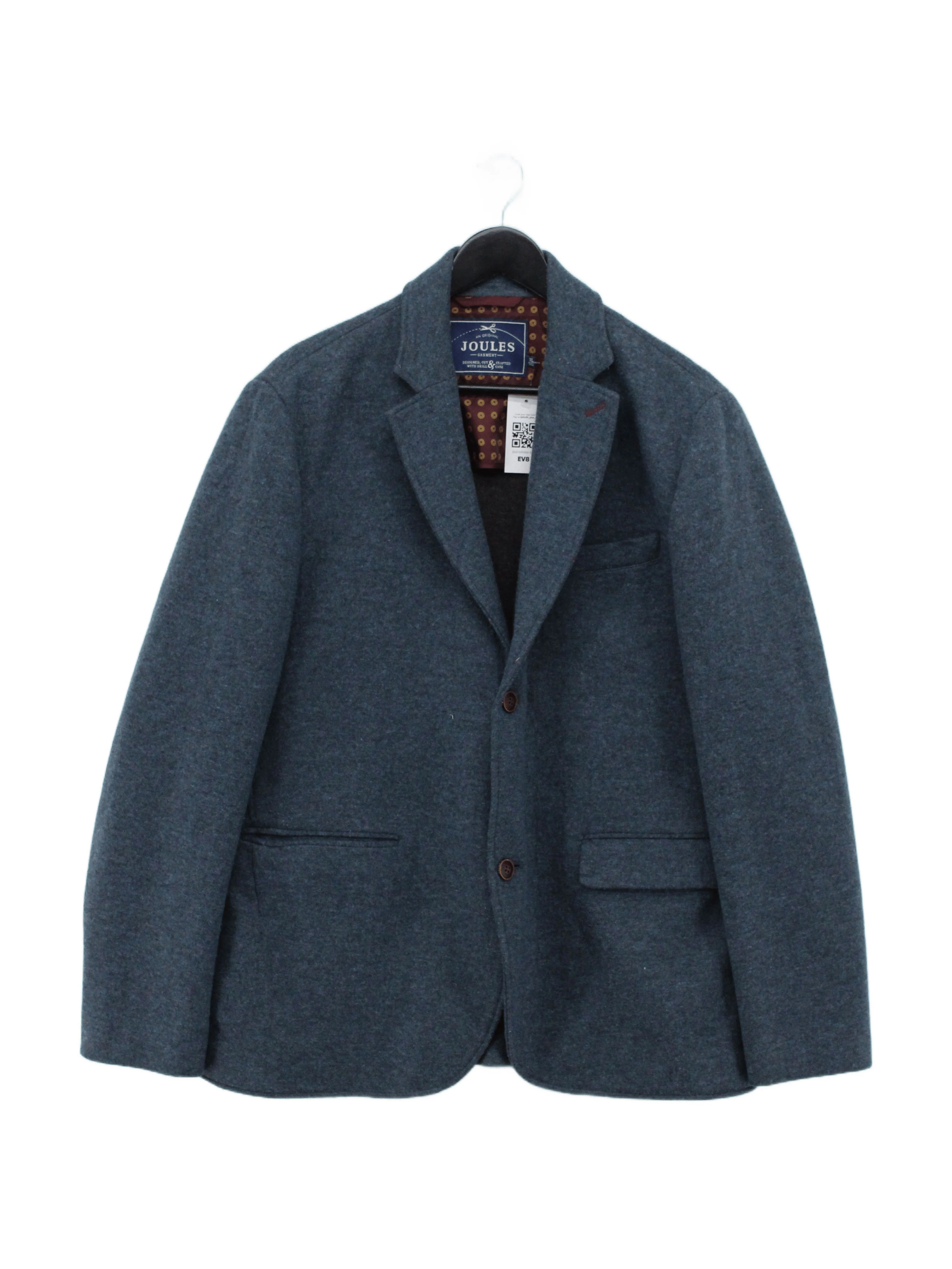 Joules Men's Blazer XL Blue Wool with Polyester, Polyamide Overcoat