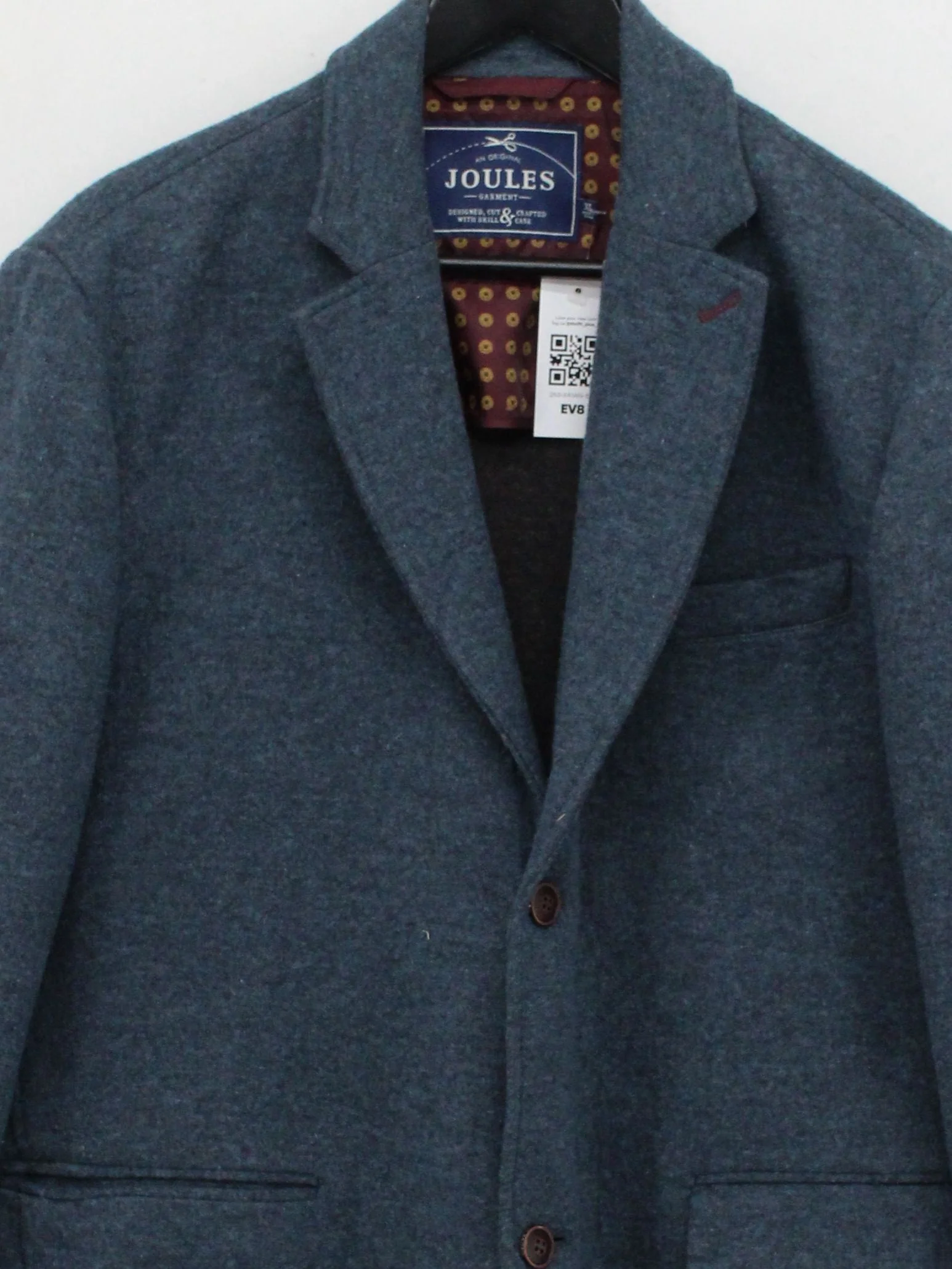 Joules Men's Blazer XL Blue Wool with Polyester, Polyamide Overcoat - Image 3