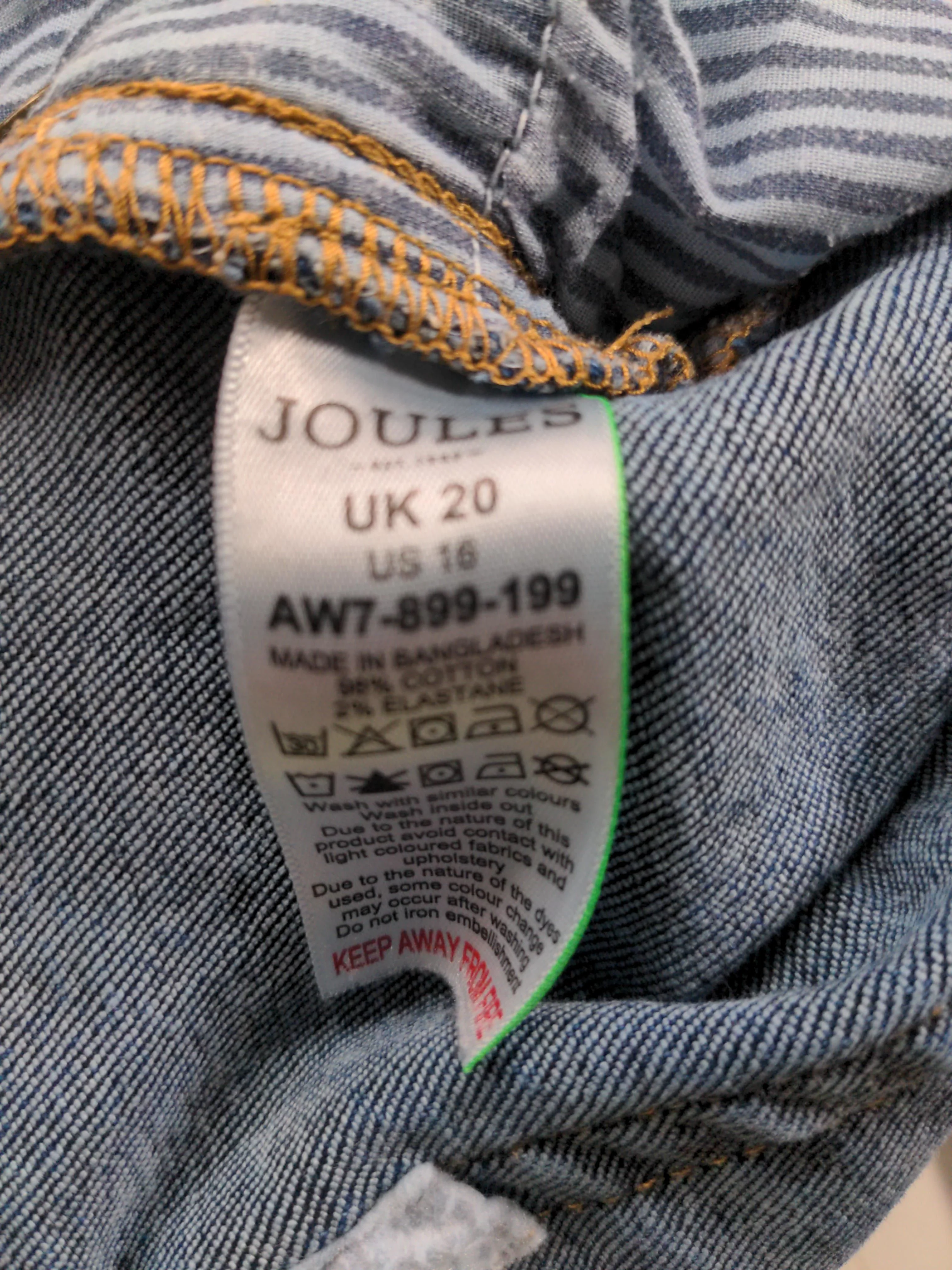 Joules Men's Jeans W 38 in Blue Cotton with Elastane Skinny - Image 6