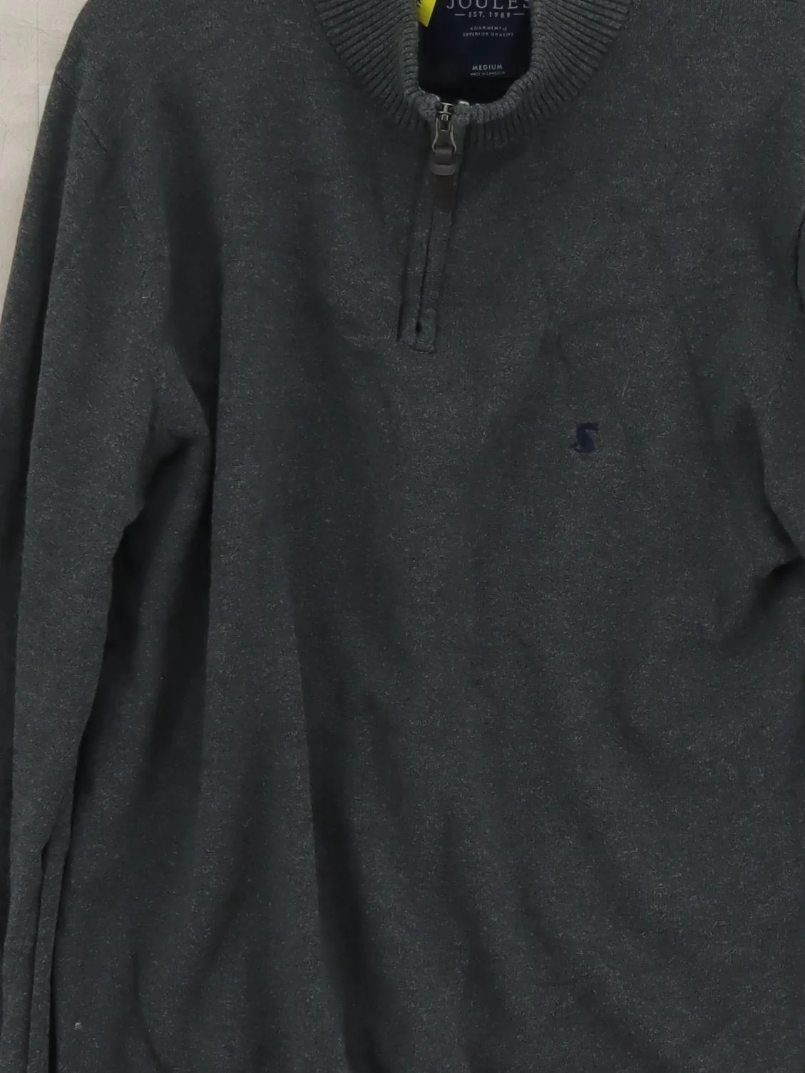 Joules Men's Jumper M Grey 100% Cotton High Neck Pullover - Image 3
