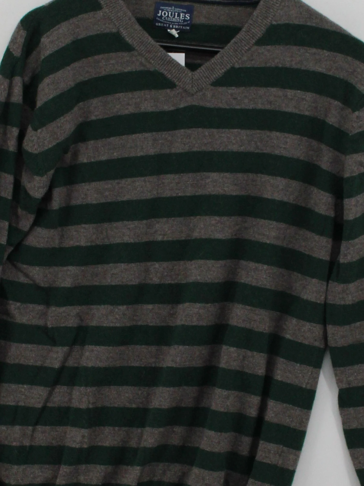 Joules Men's Jumper M Multi Striped Wool with Polyamide, Acrylic V-Neck Pullover - Image 3