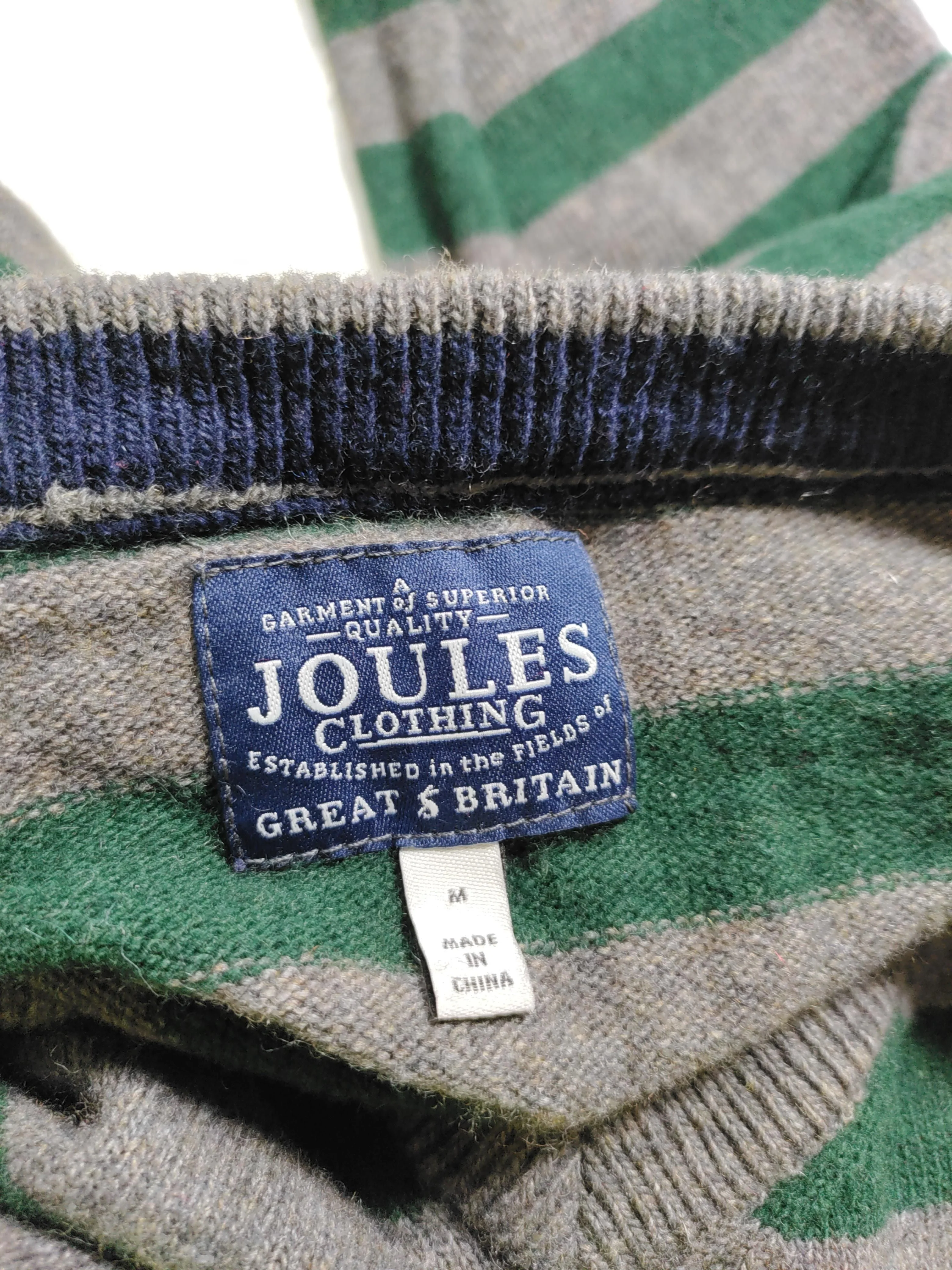 Joules Men's Jumper M Multi Striped Wool with Polyamide, Acrylic V-Neck Pullover - Image 5