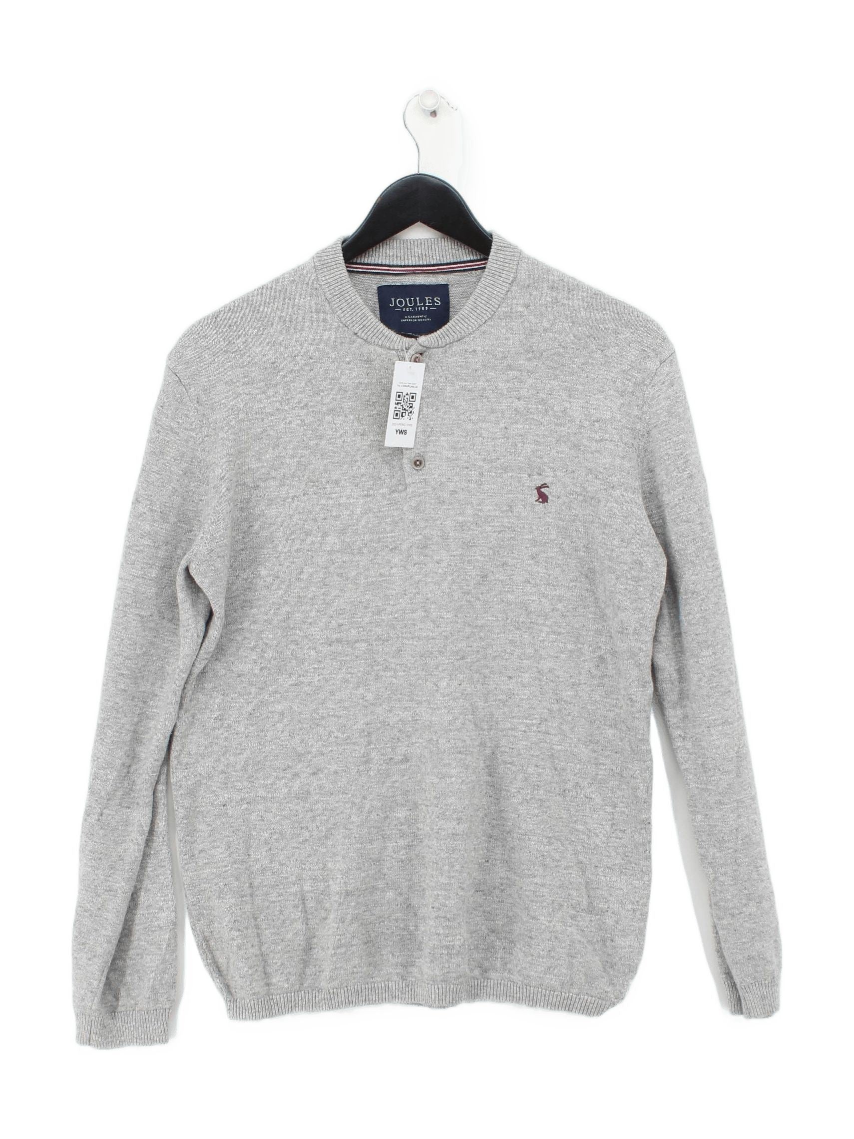 Joules Men's Jumper S Grey 100% Other Crew Neck Pullover