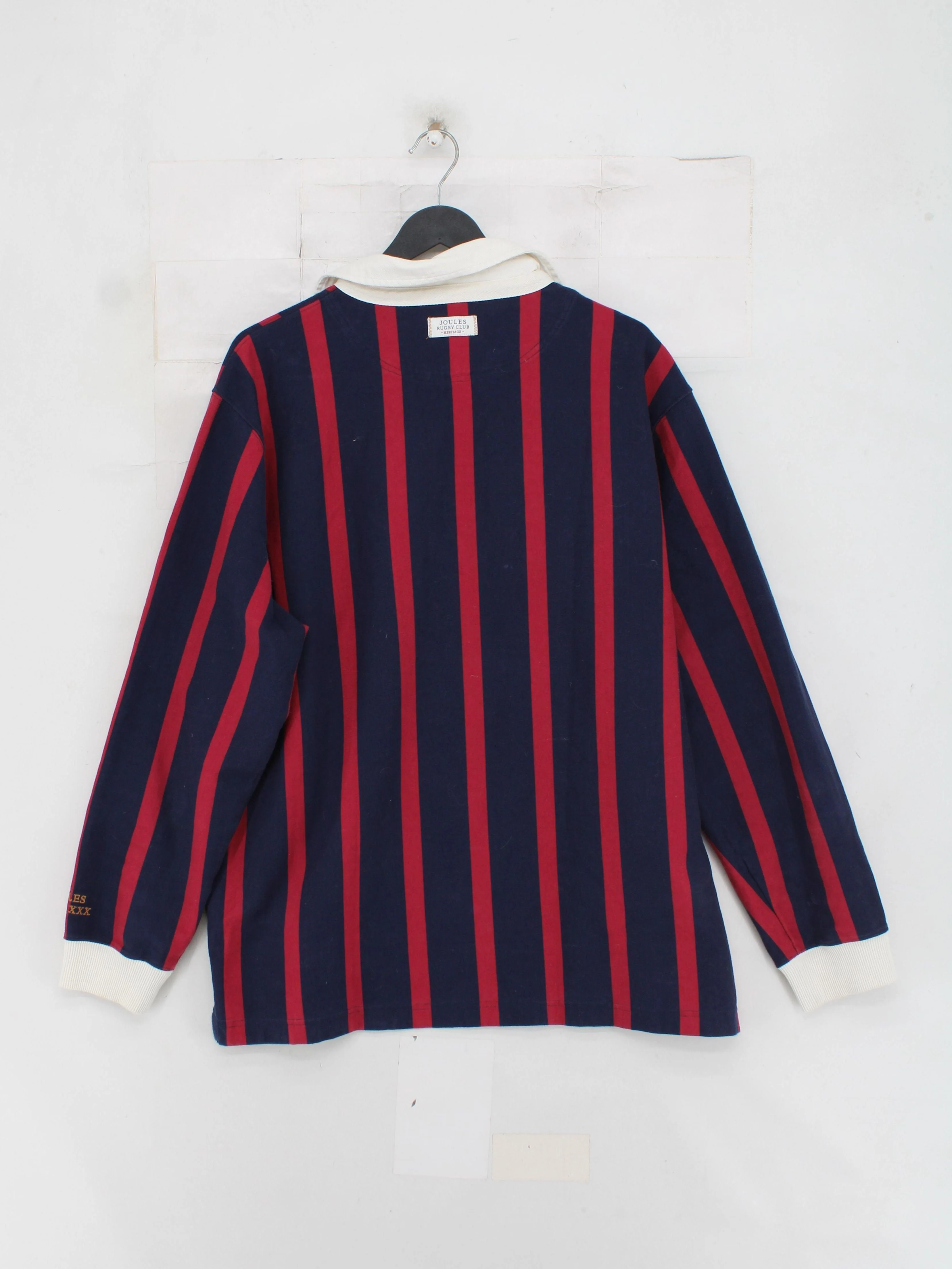 Joules Men's Polo XL Blue Striped 100% Cotton Basic - Image 2