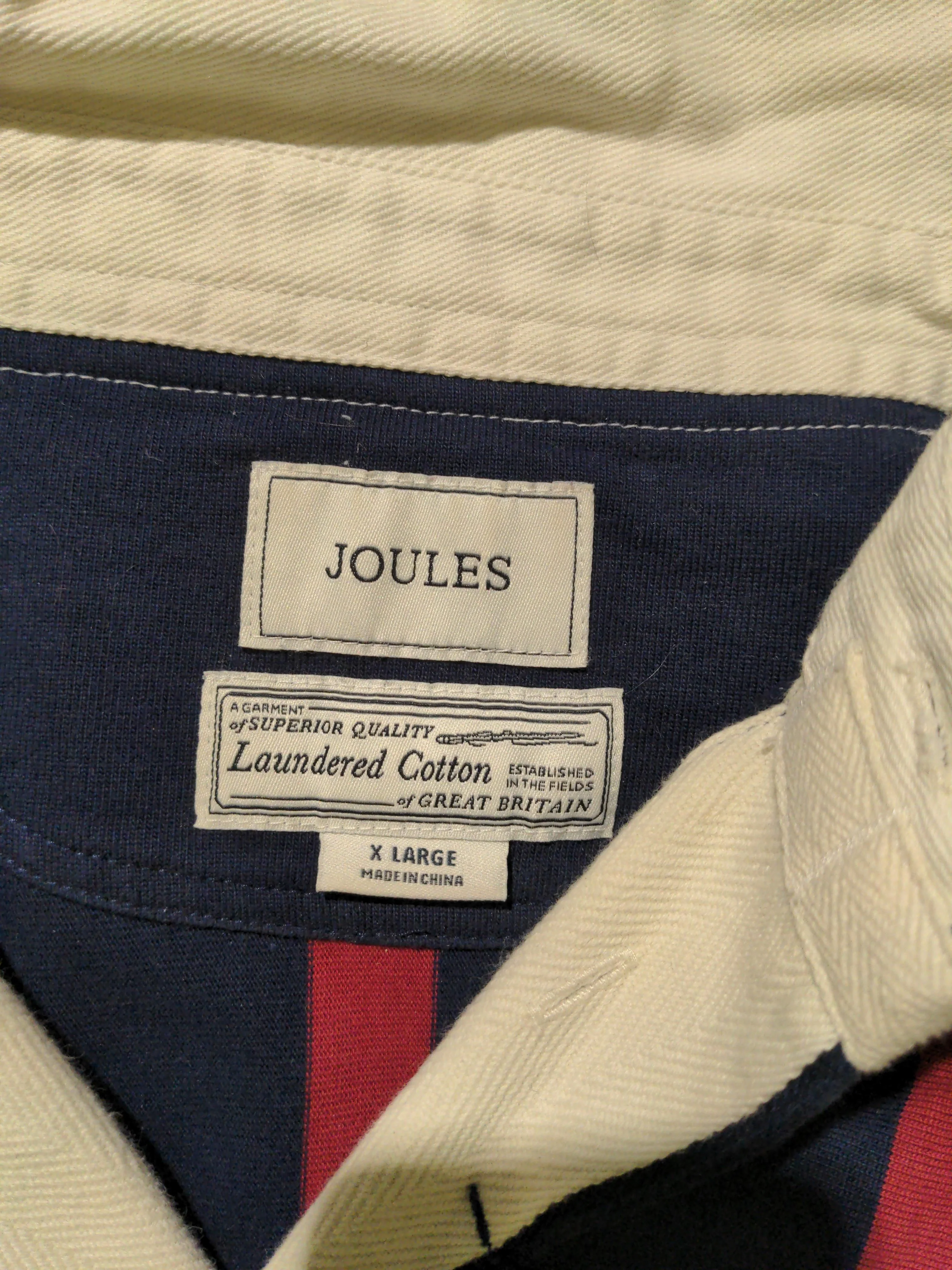 Joules Men's Polo XL Blue Striped 100% Cotton Basic - Image 7