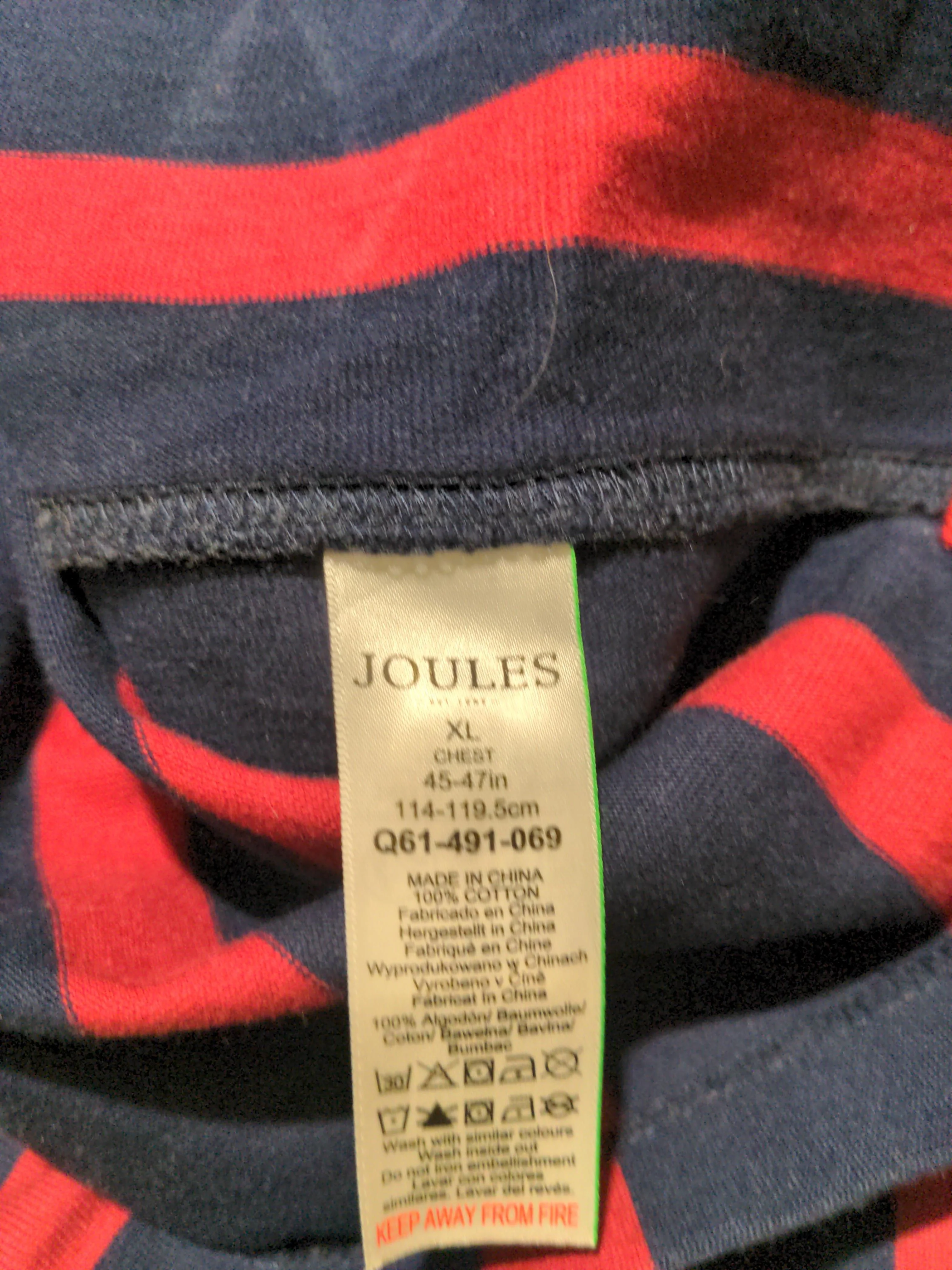 Joules Men's Polo XL Blue Striped 100% Cotton Basic - Image 8