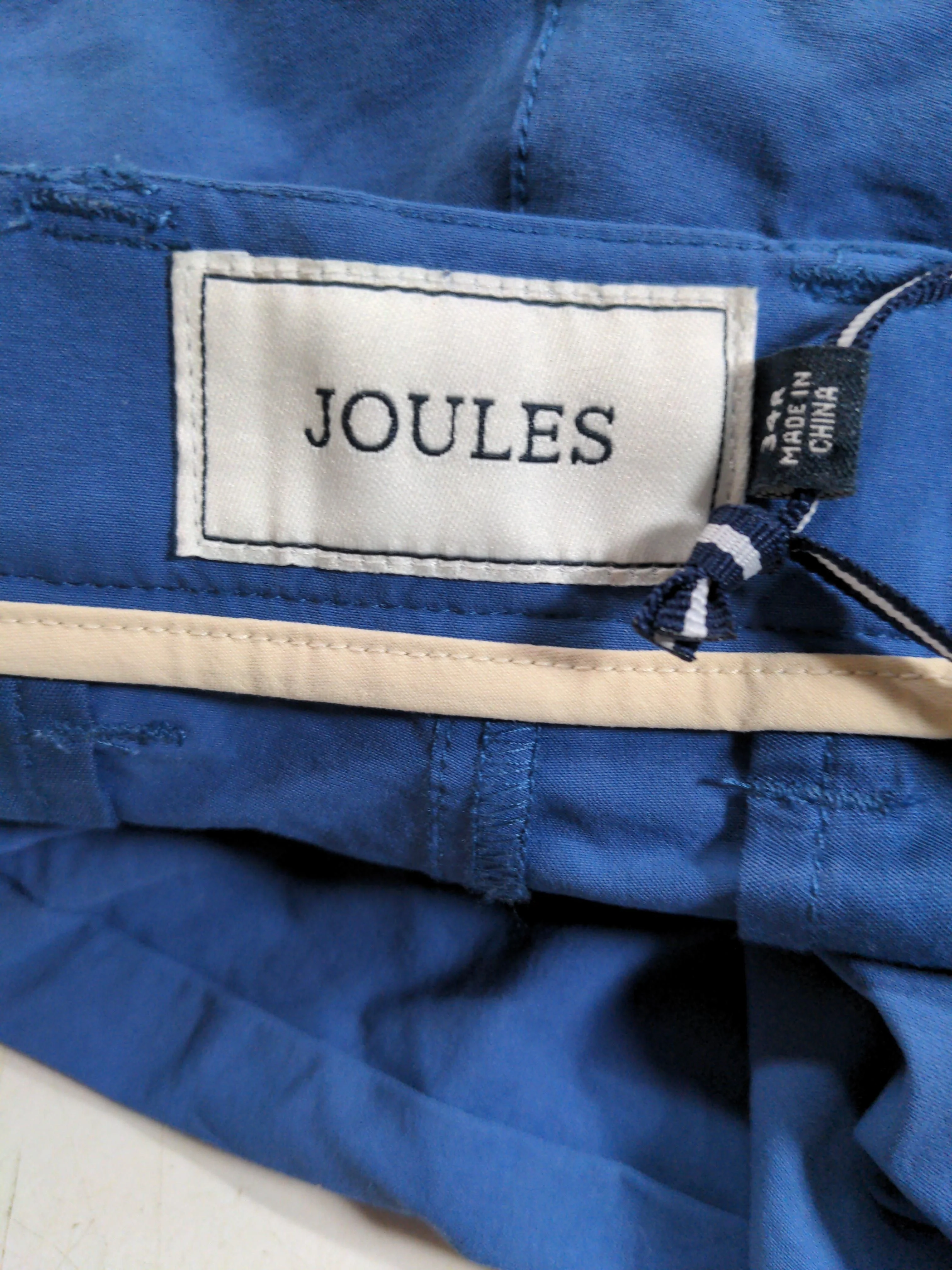 Joules Men's Trousers W 34 in; L 31 in Blue Nylon with Elastane Tapered Chino - Image 5