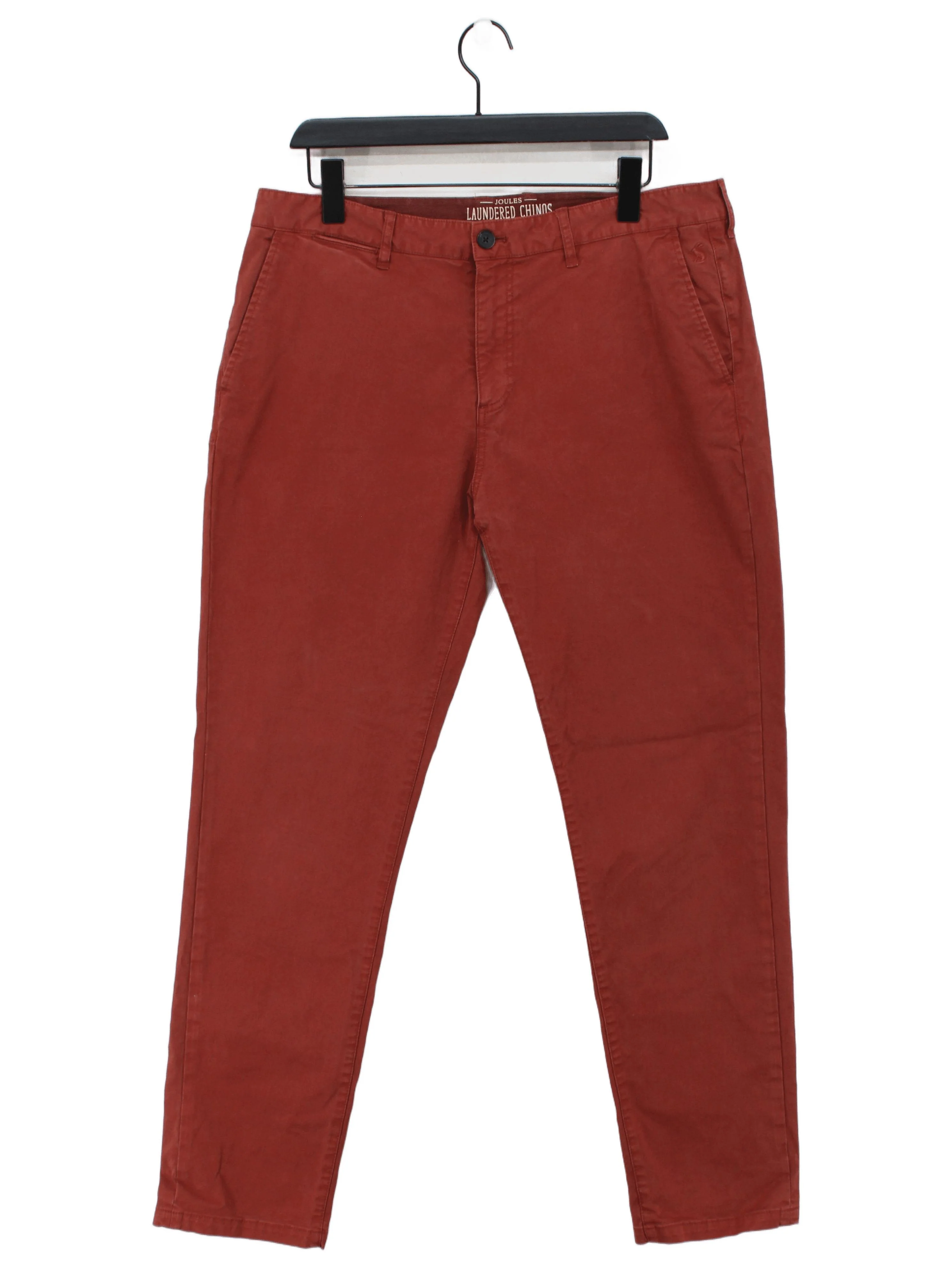 Joules Men's Trousers W 36 in; L 32 in Red Cotton with Elastane Straight Chino
