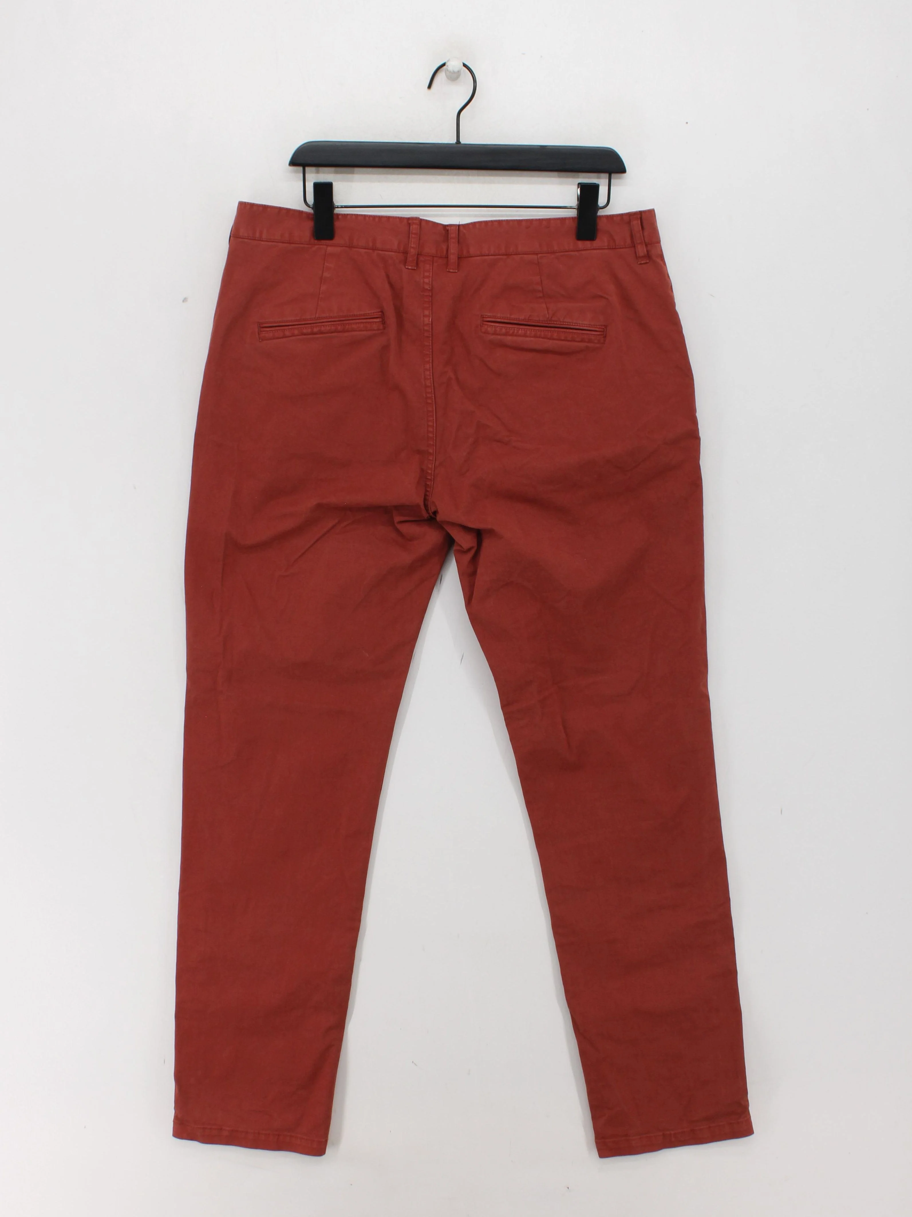 Joules Men's Trousers W 36 in; L 32 in Red Cotton with Elastane Straight Chino - Image 2