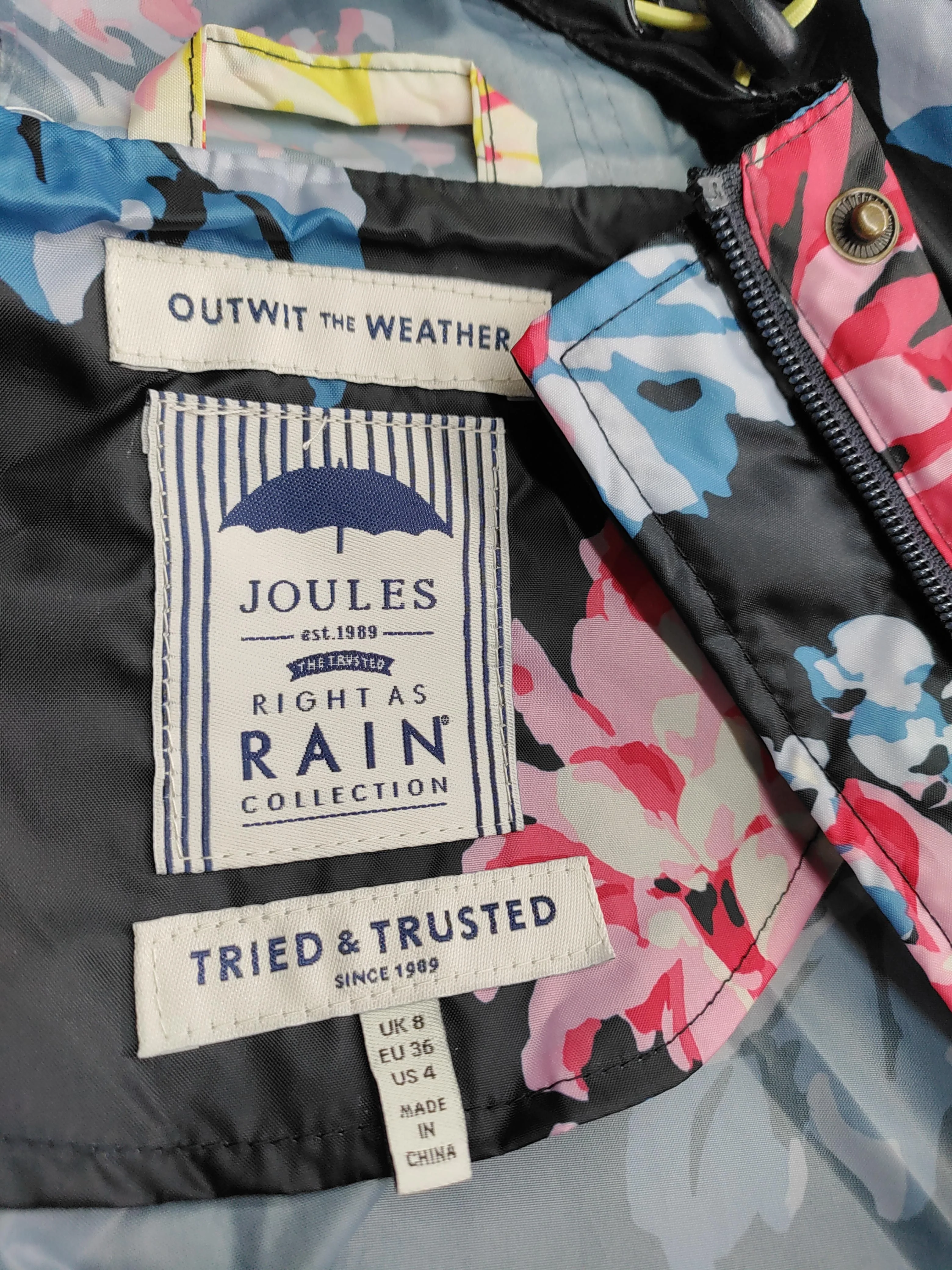 Joules Rain Coat jacket multi - Image 5