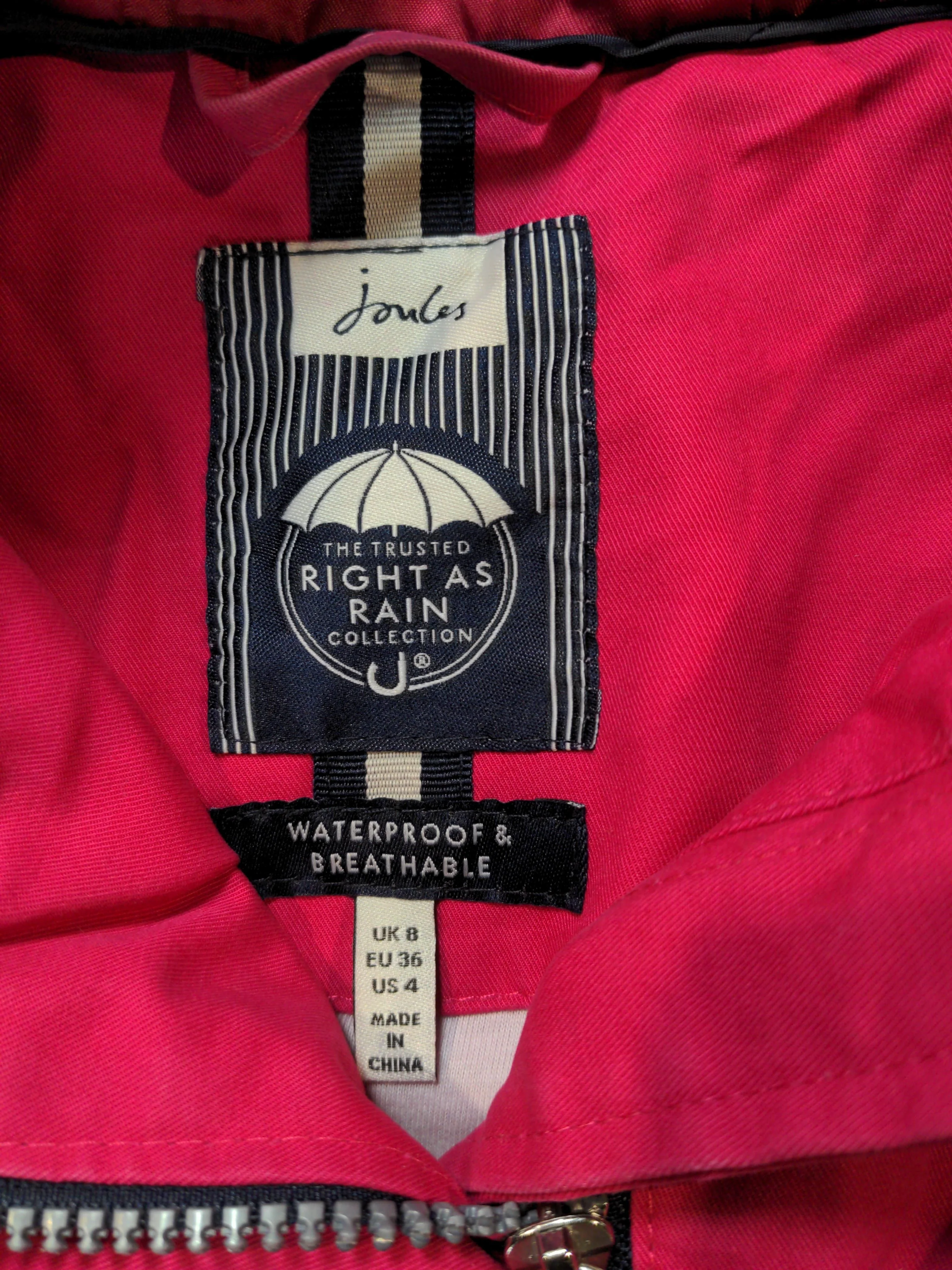 Joules Rain Coat jacket red - Image 5