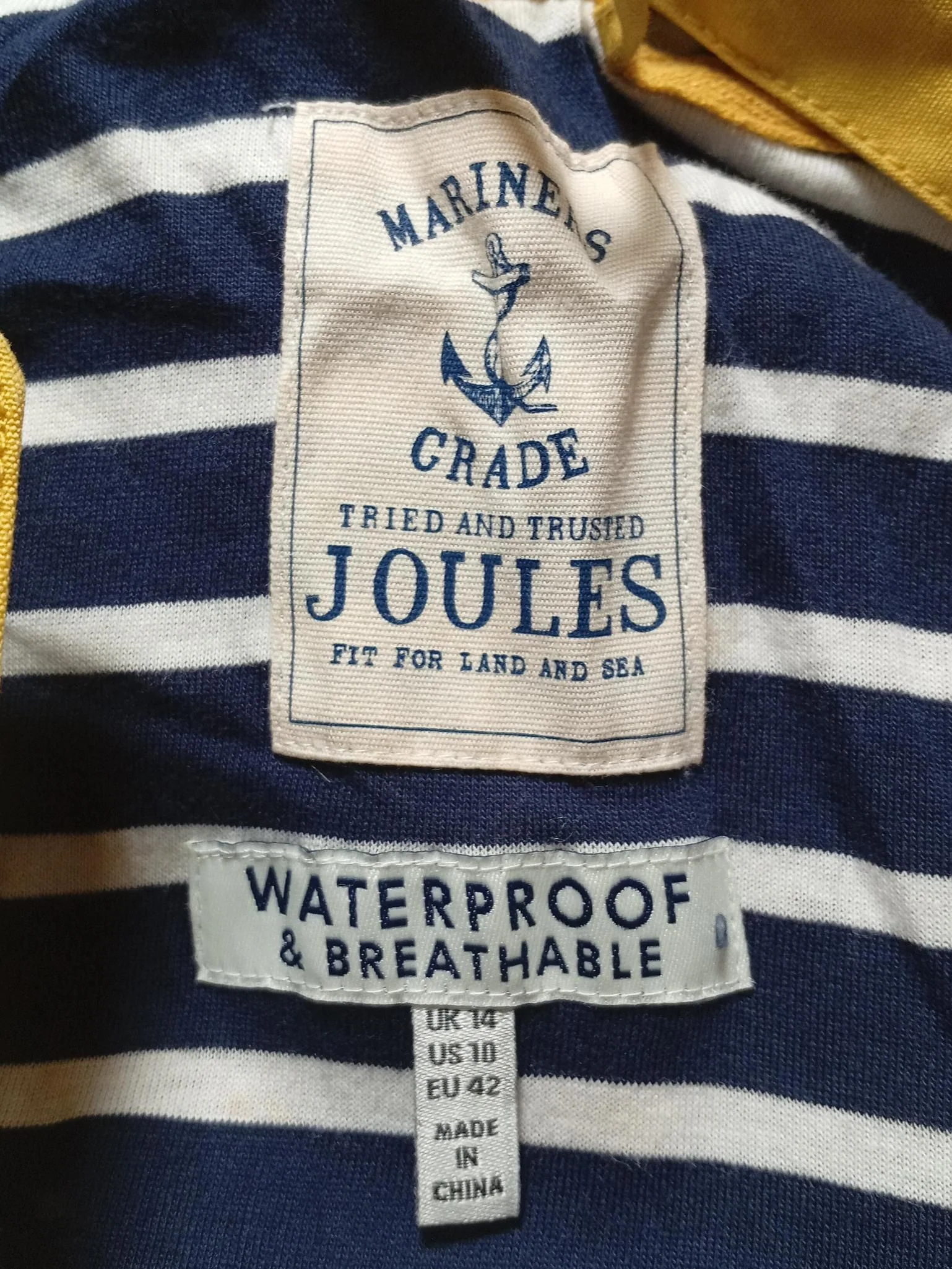 Joules Rain Coat jacket yellow - Image 5