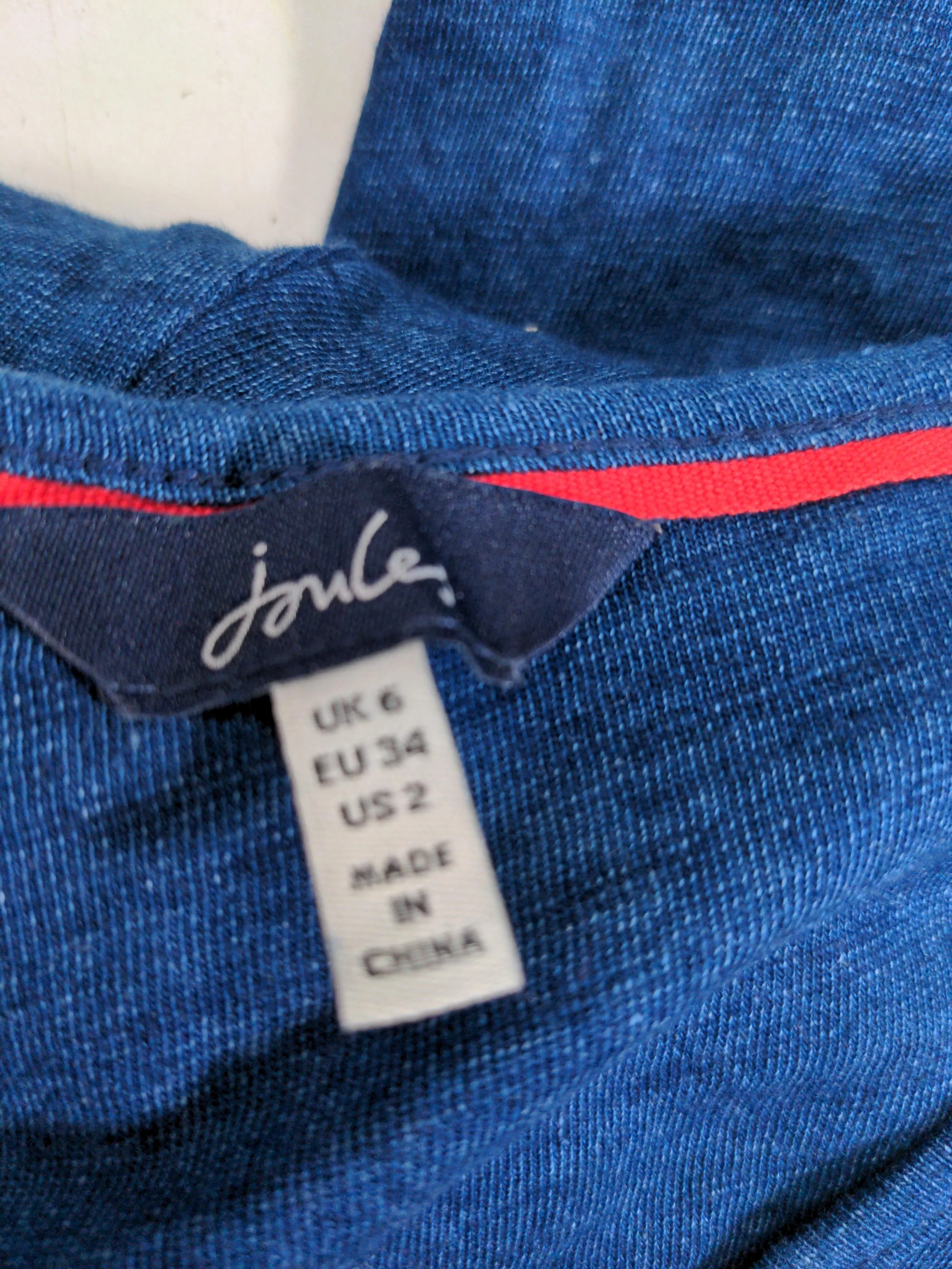 Joules T-Shirt Mini Dress UK6 in Blue - Image 5
