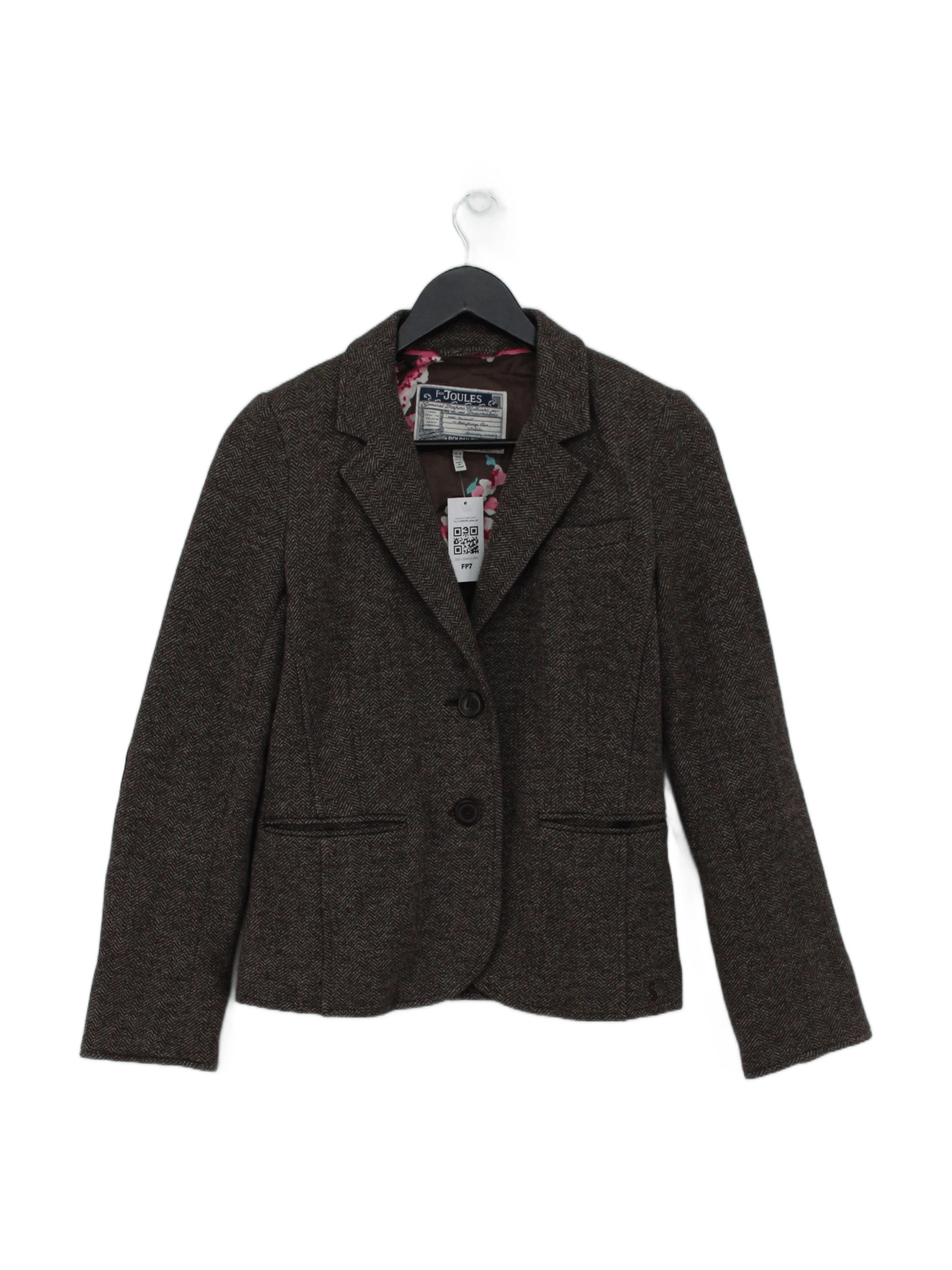 Joules Women's Blazer S Brown Cotton with Polyamide Overcoat