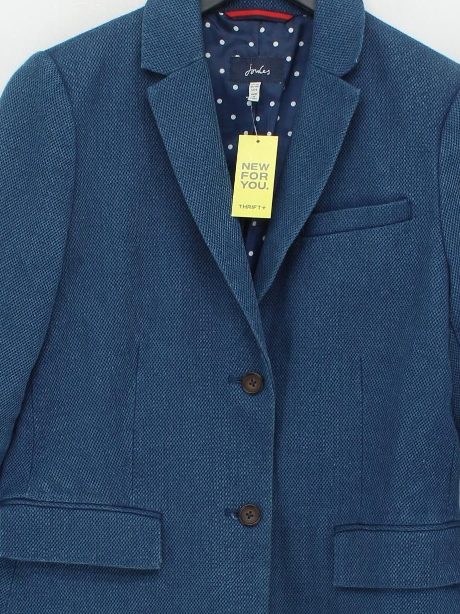 Joules Women's Blazer UK 12 Blue Cotton with Polyester Overcoat - Image 3