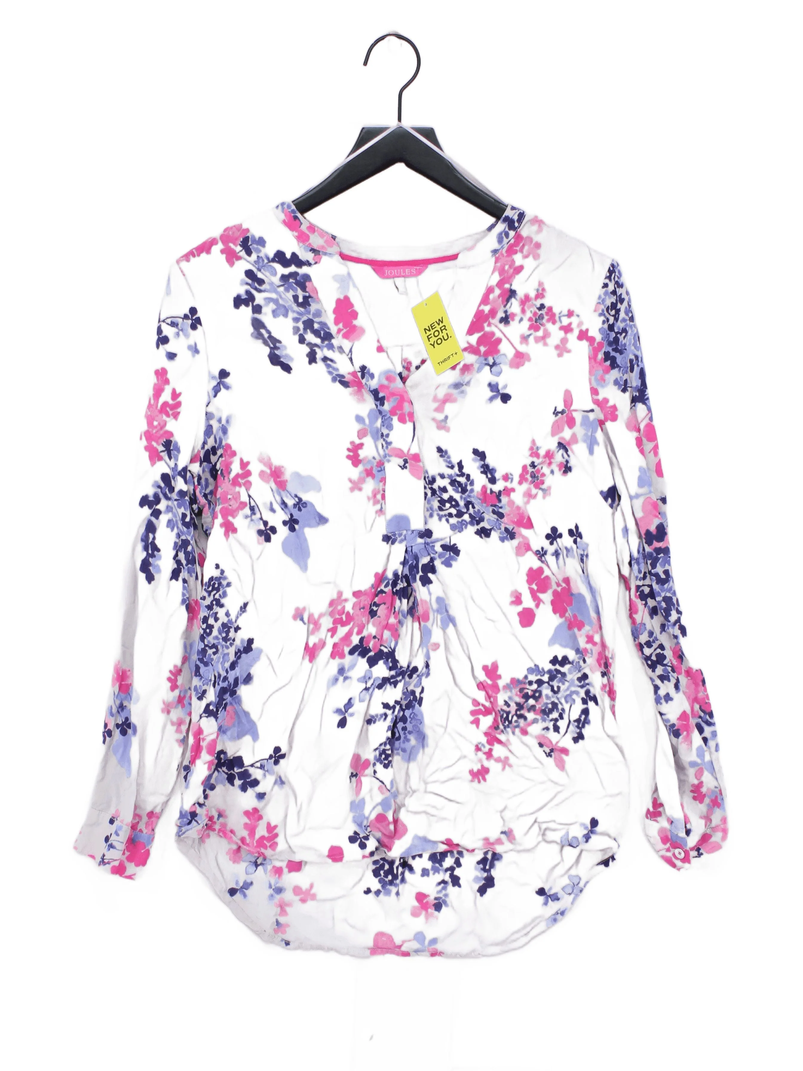 Joules Women's Blouse M Multi Floral 100% Viscose Long Sleeve V-Neck Basic