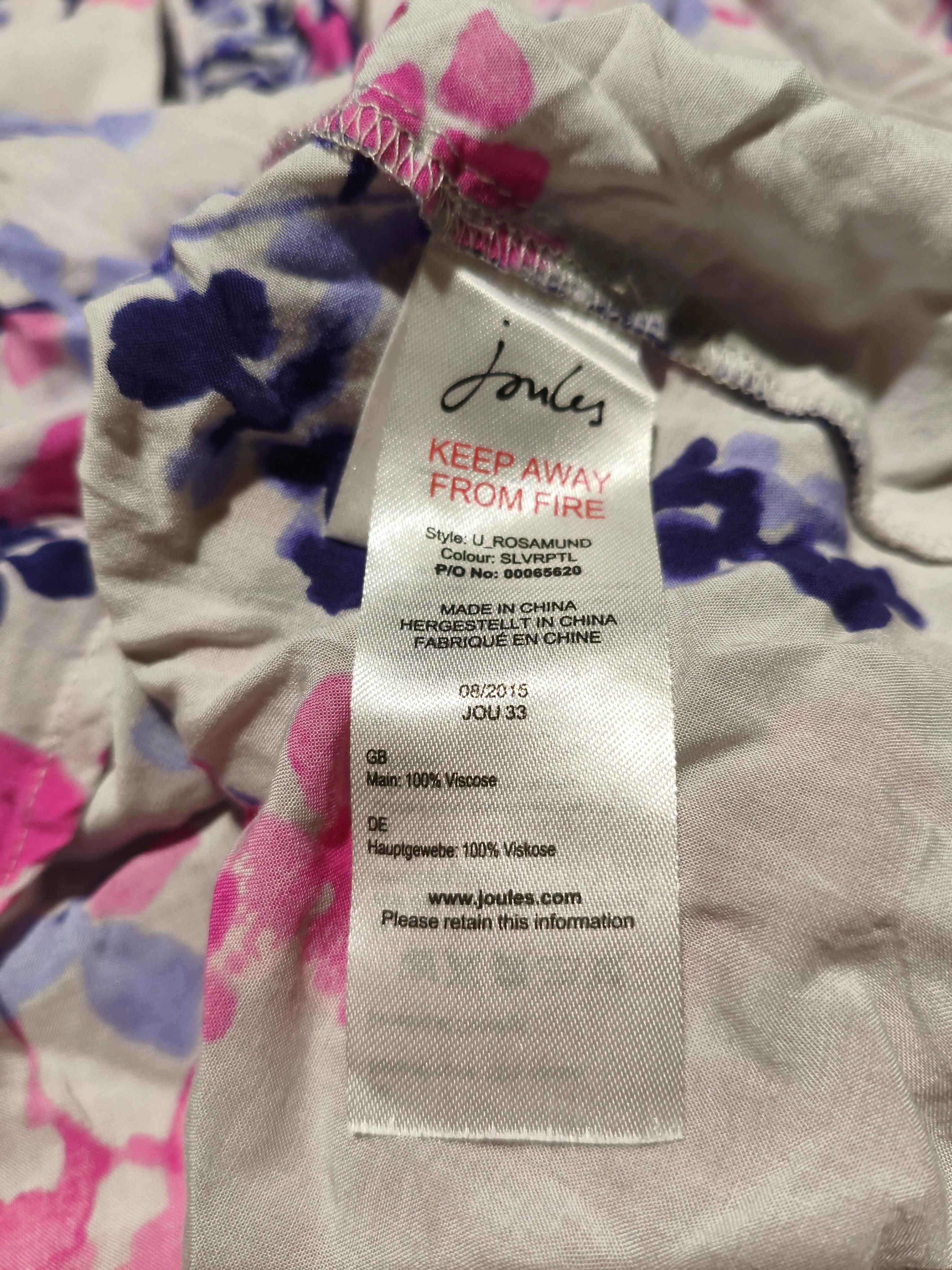 Joules Women's Blouse M Multi Floral 100% Viscose Long Sleeve V-Neck Basic - Image 6