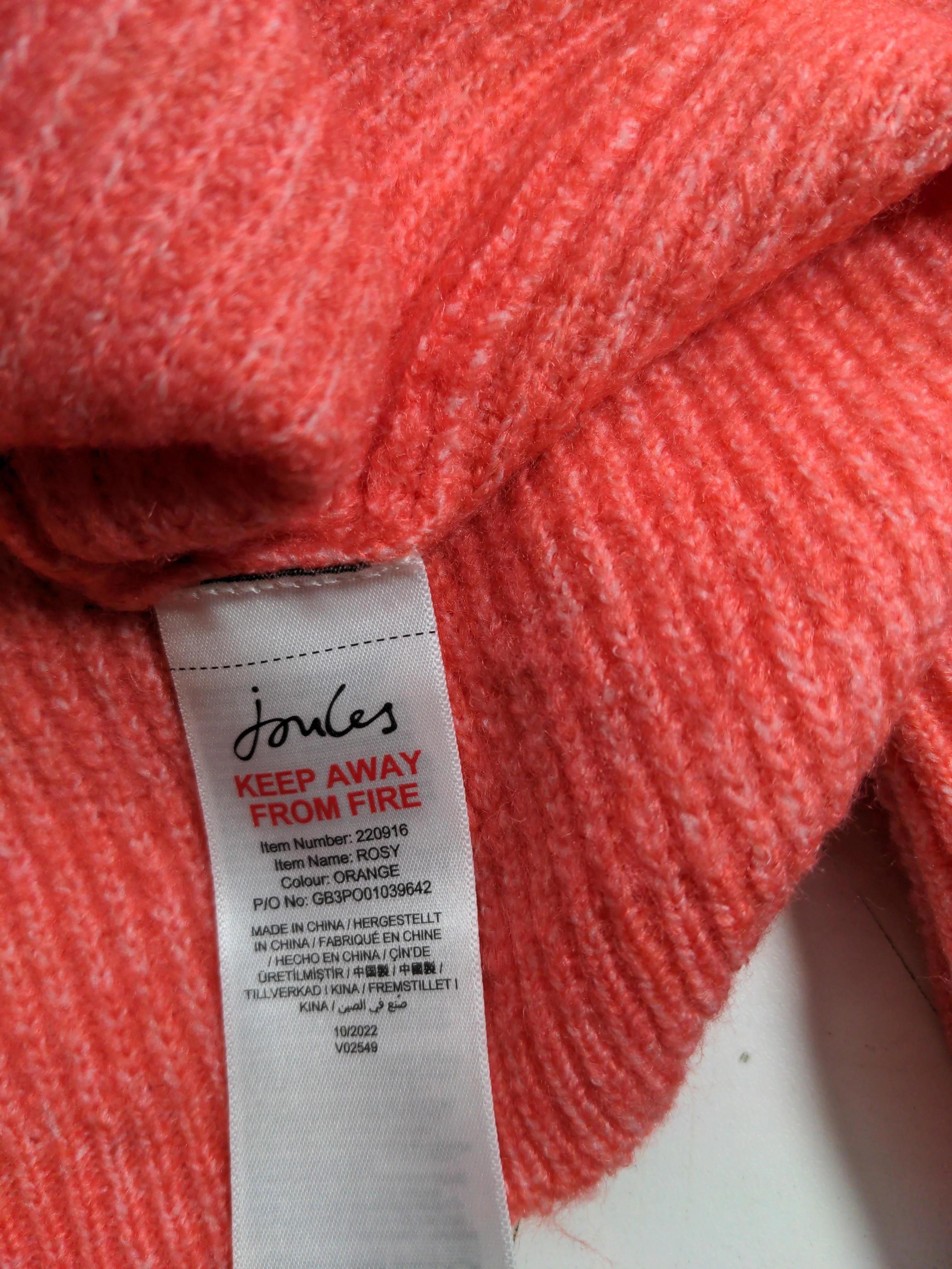 Joules Women's Cardigan M Orange Polyester with Acrylic, Wool, Elastane Cardigan - Image 5