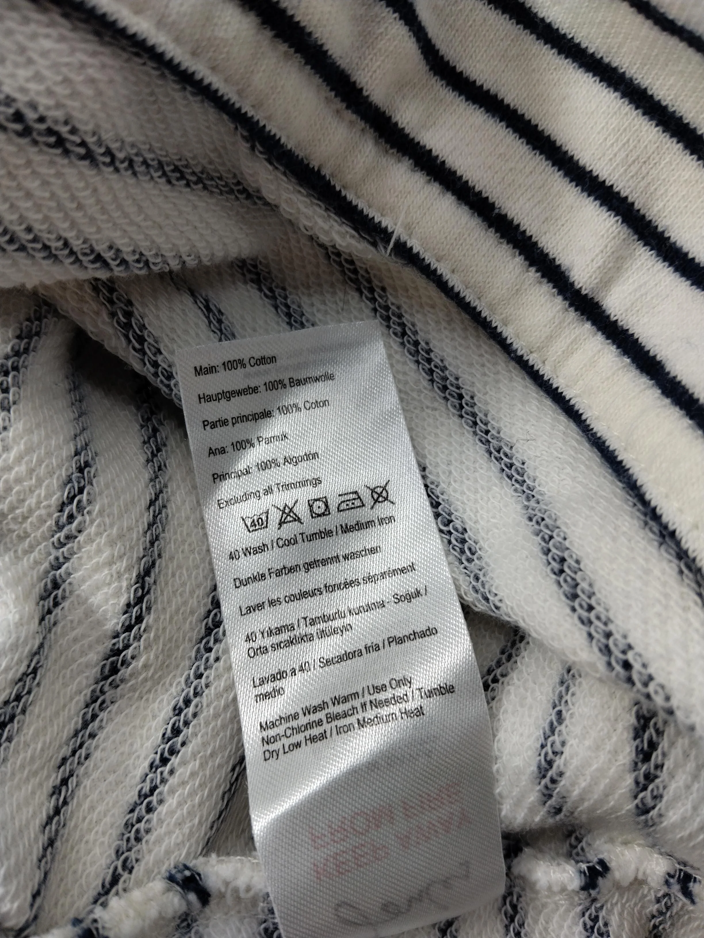 Joules Women's Coat L White Striped 100% Cotton Overcoat - Image 7