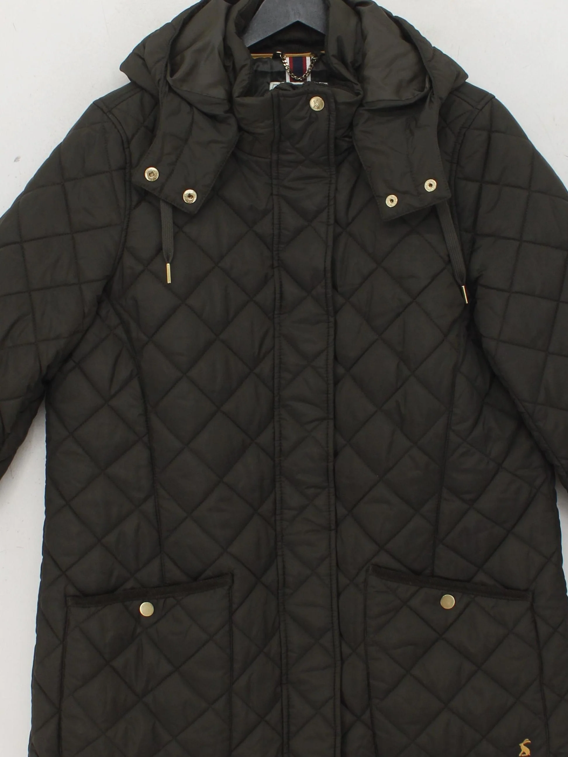 Joules Women's Coat UK 12 Green 100% Polyester Quilted - Image 3