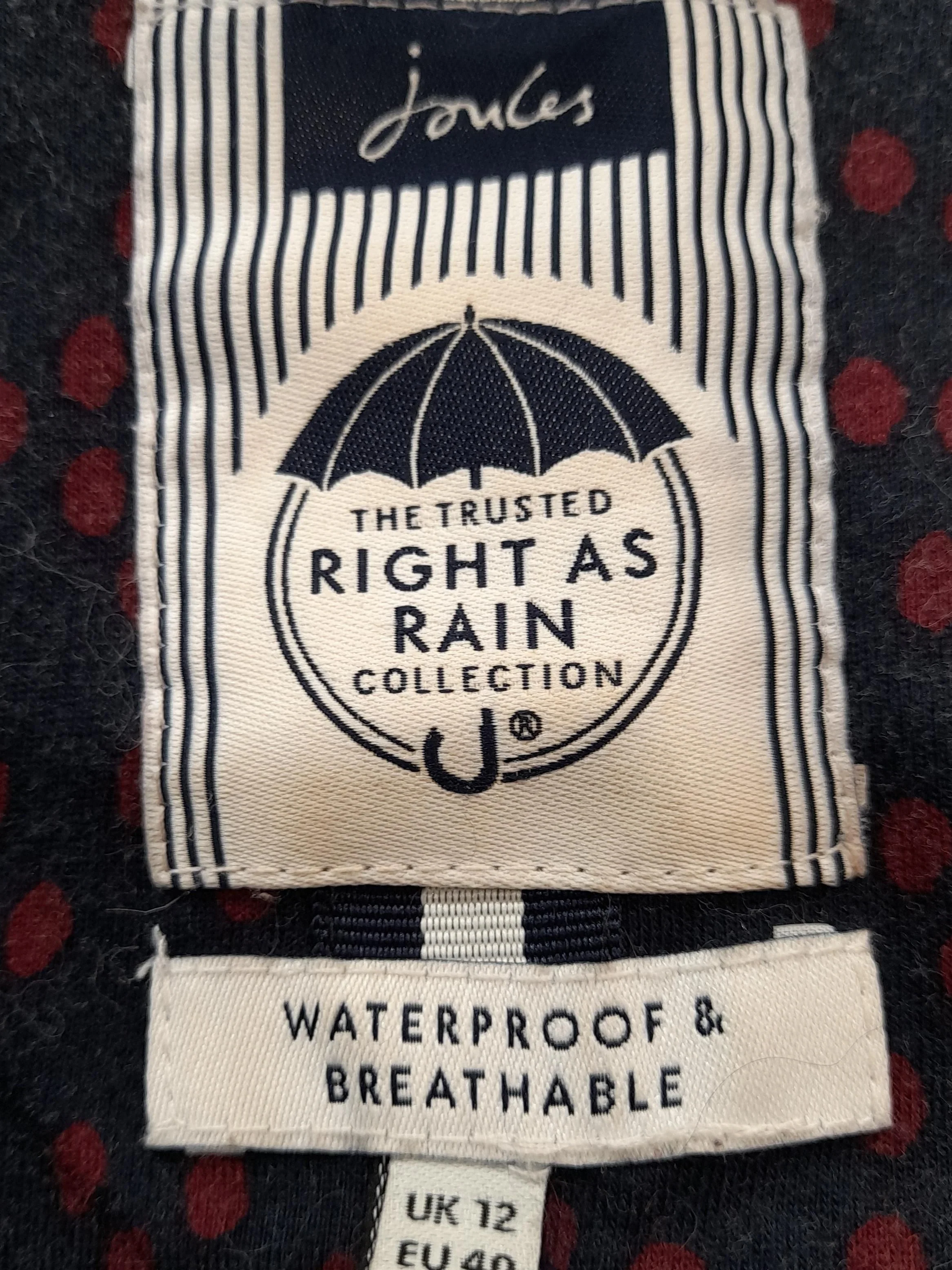 Joules Women's Coat UK 12 Red Polyester with Cotton Rain Coat - Image 6
