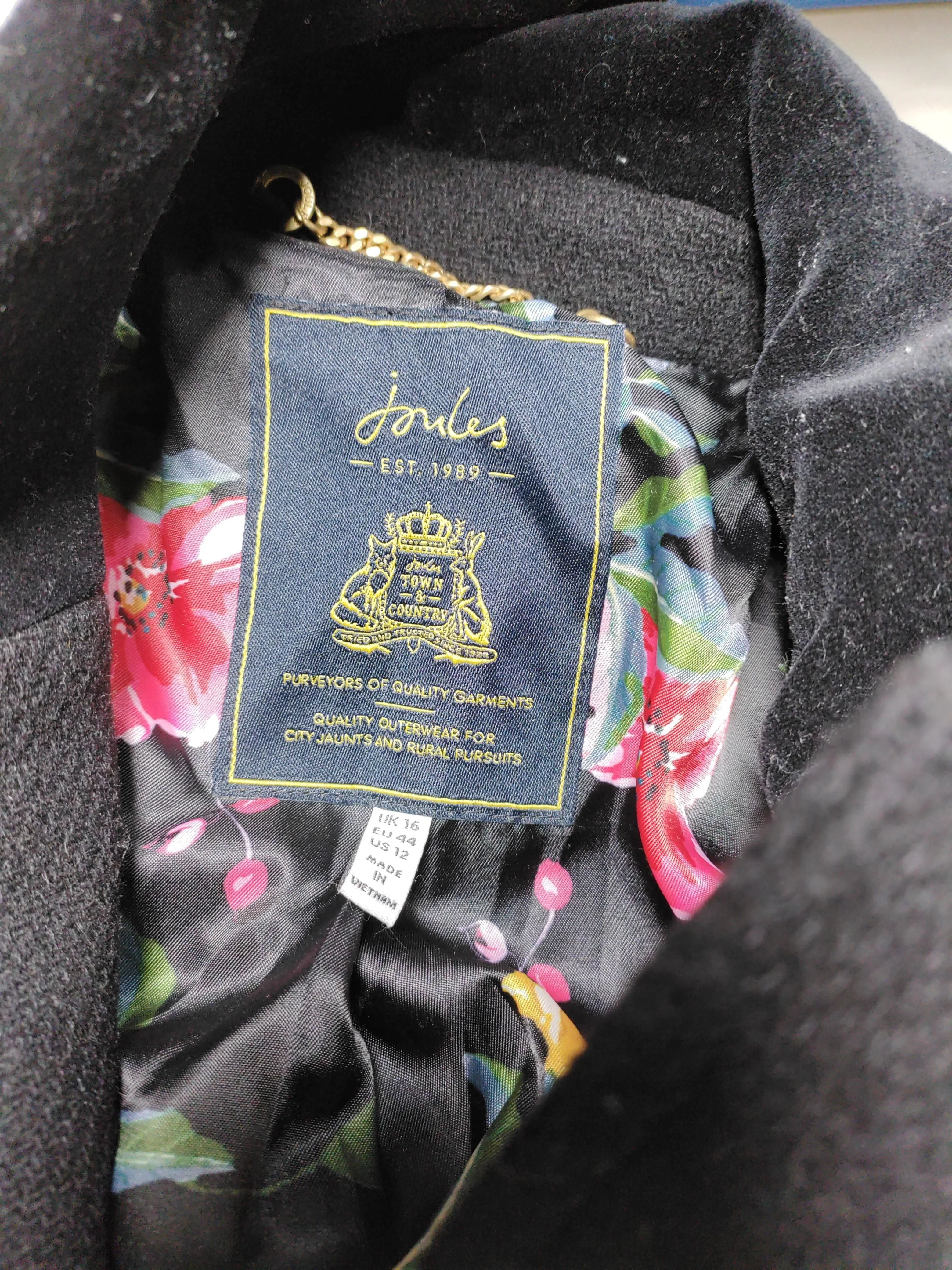 Joules Women's Coat UK 16 Black Wool with Polyamide Overcoat - Image 5