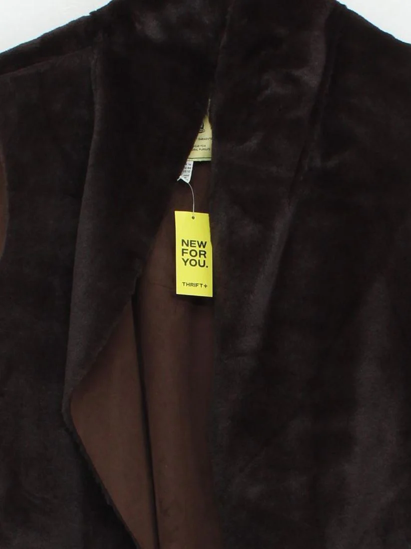 Joules Women's Coat UK 16 Brown Polyester with Faux Fur Overcoat - Image 3