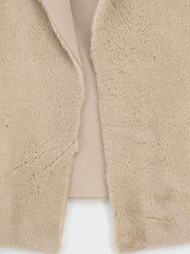 Joules Women's Coat UK 16 Cream Polyester with Faux Fur Overcoat - Image 4