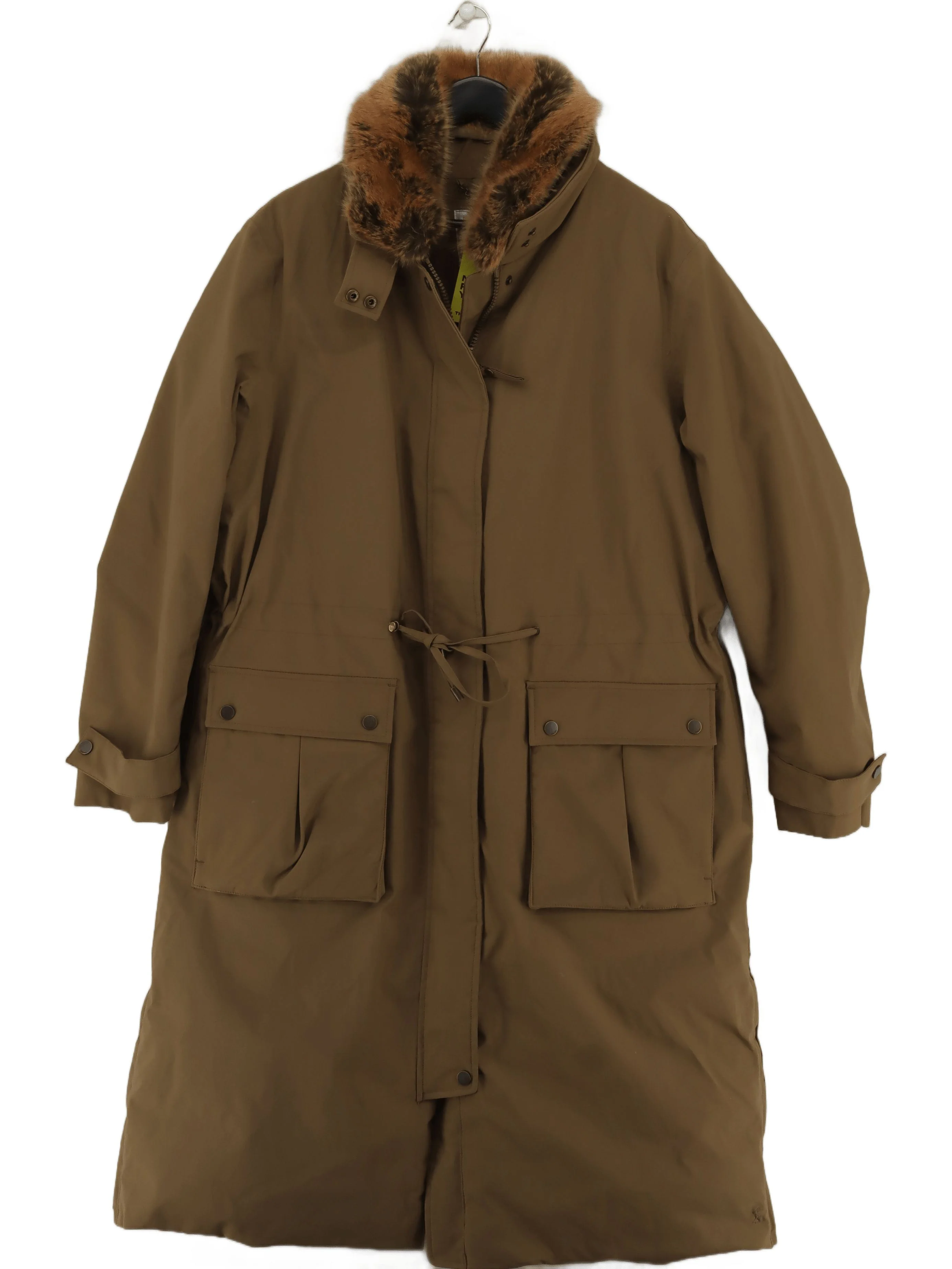 Joules Women's Coat UK 18 Brown Polyester with Nylon Parka
