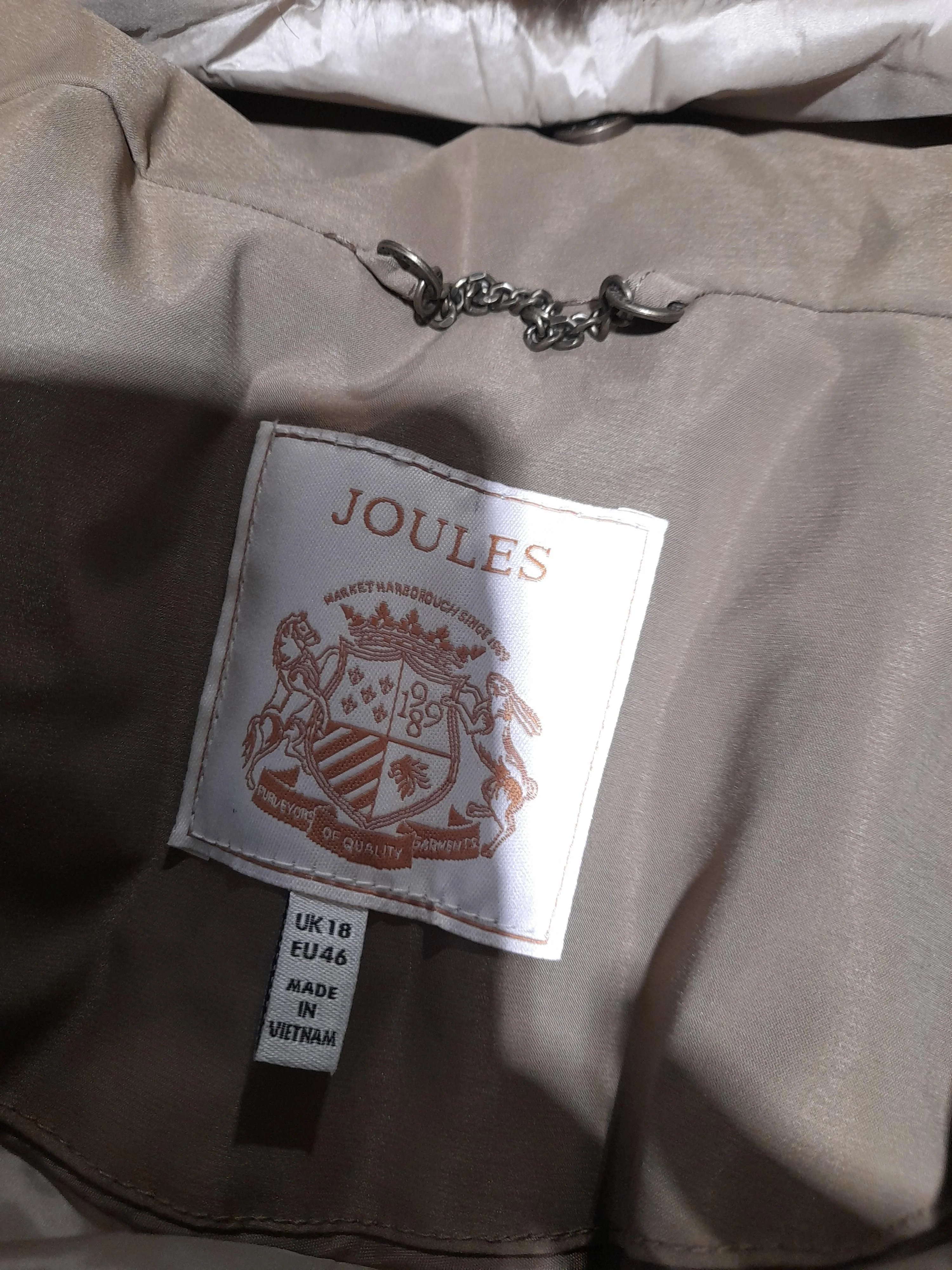 Joules Women's Coat UK 18 Brown Polyester with Nylon Parka - Image 5