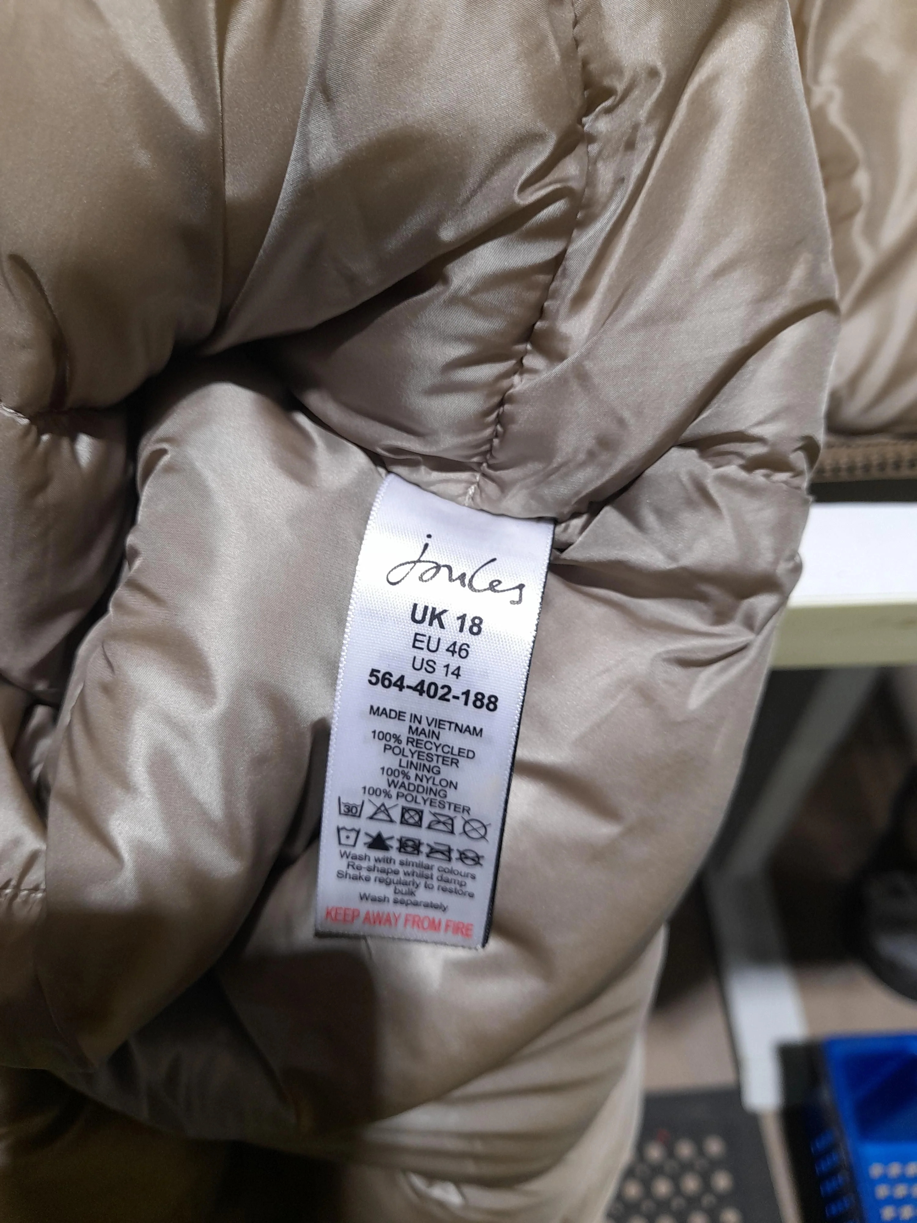 Joules Women's Coat UK 18 Brown Polyester with Nylon Parka - Image 6
