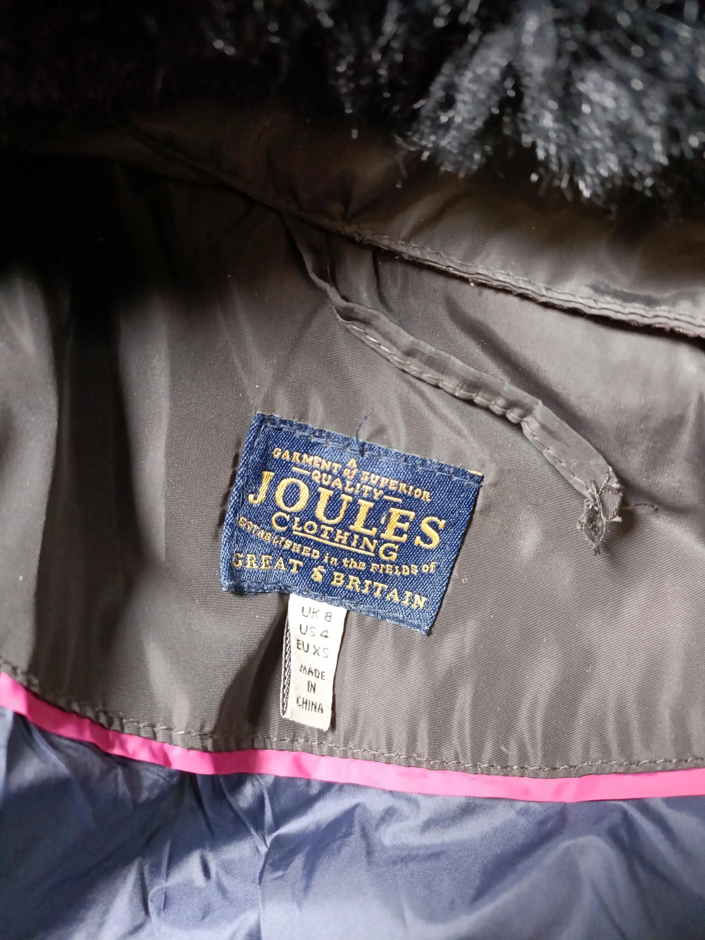 Joules Women's Coat XS Black Polyester with Polyamide, Other Puffer Jacket - Image 5